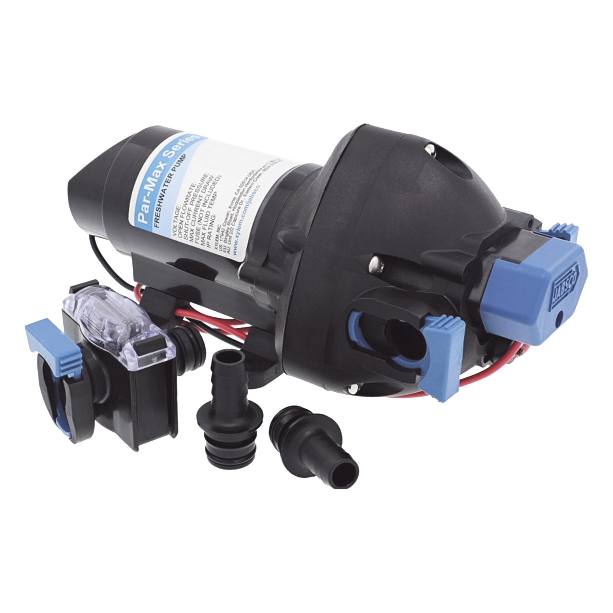Bomba de Agua a Presión / 12 Vcd / Caudal 7 L/min (1.5 GPM) / Presión 2-35 psi / Autocebante 1.8 m (5.9 ft) / Sin Tanque Acumulador — JABSCO · SKU 31295-3512-3A