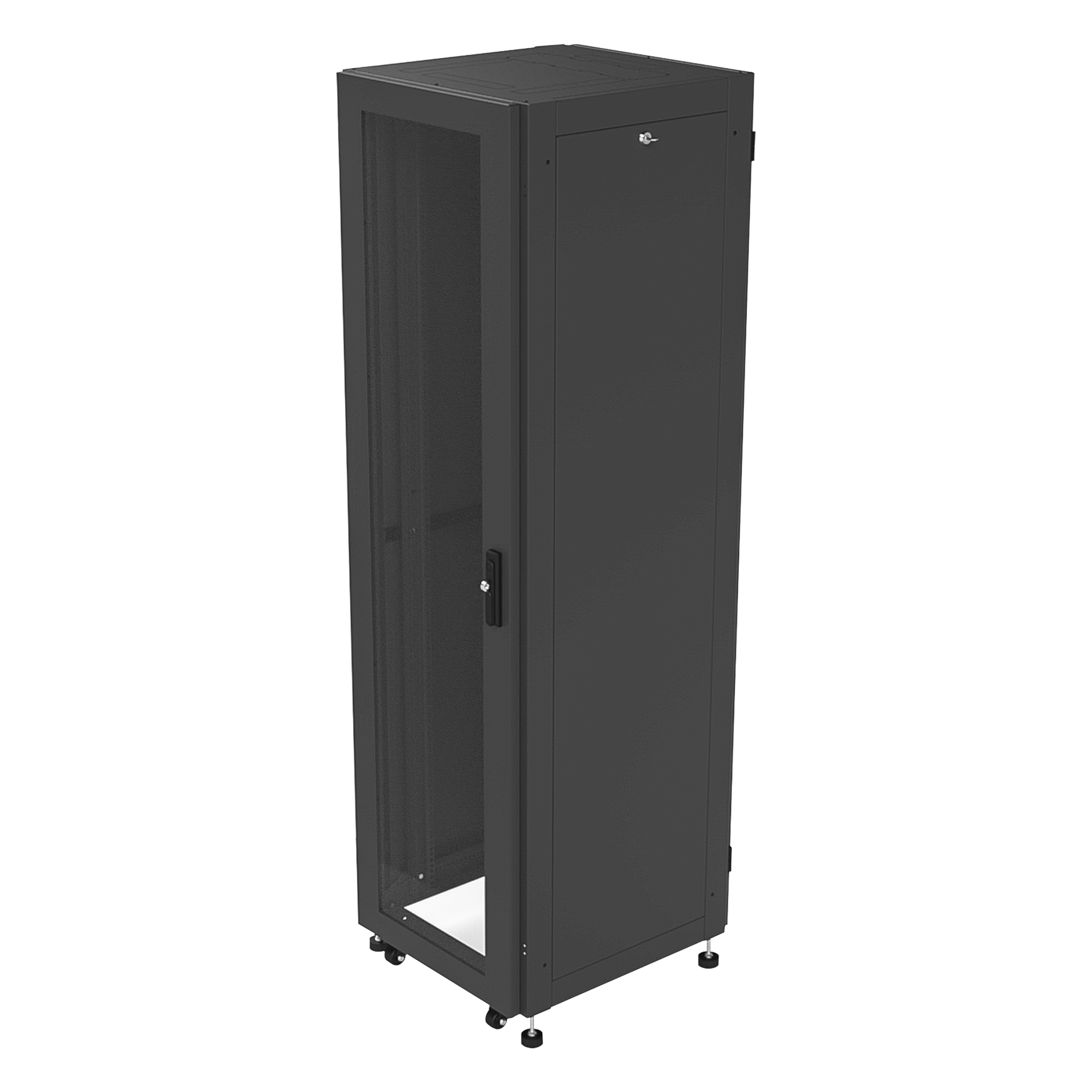 Gabinete Rack 19" / 42UR / 600 x 600 mm / Puerta Seguridad 3 Puntos / Cristal Templado / Laterales Desmontables — LINKEDPRO BY EPCOM · SKU LP-6060-42U-R2