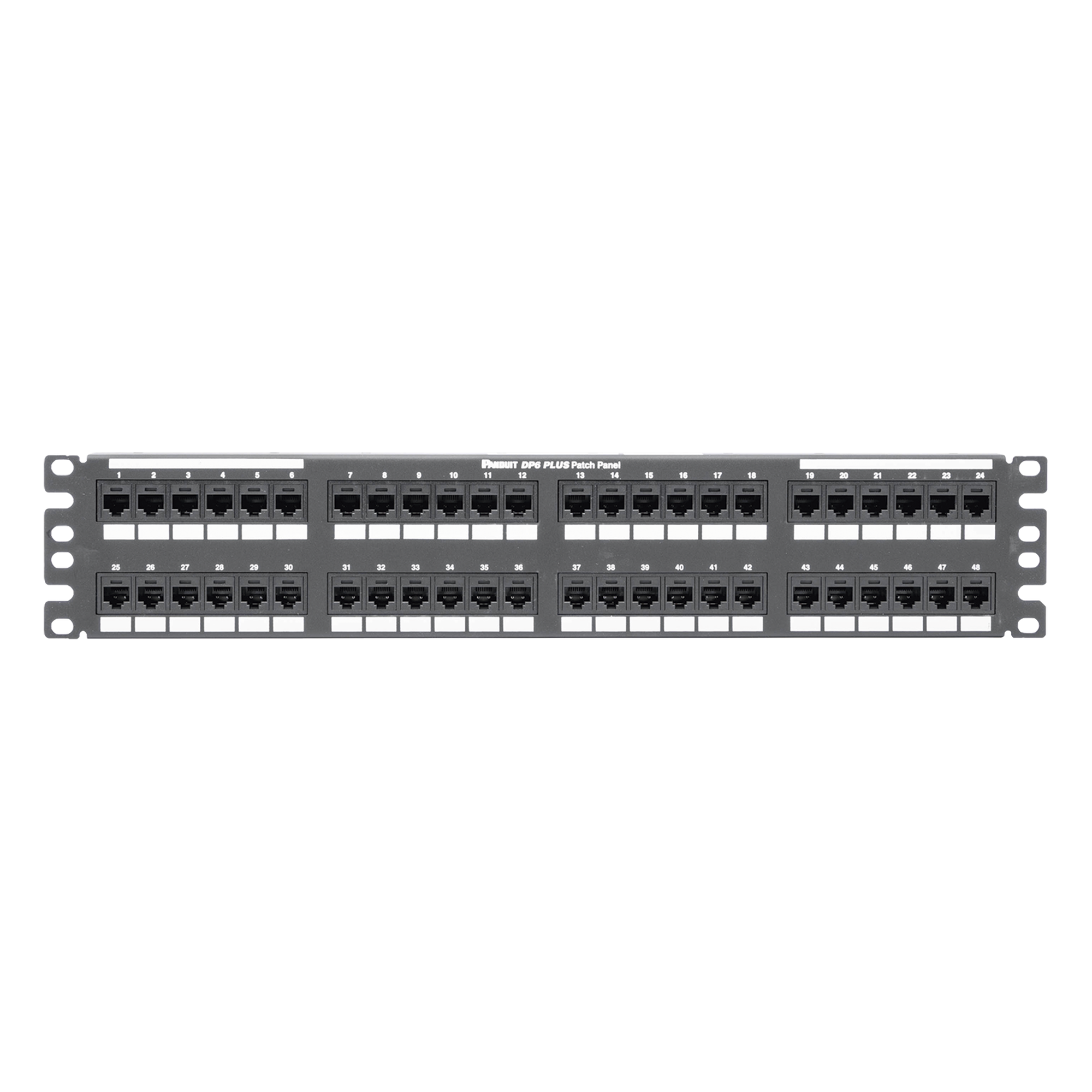Panel de Parcheo de Impacto / Categoría 6 / 48 Puertos / 2UR / Plano / 19 Pulgadas — PANDUIT · SKU DP48688TGY