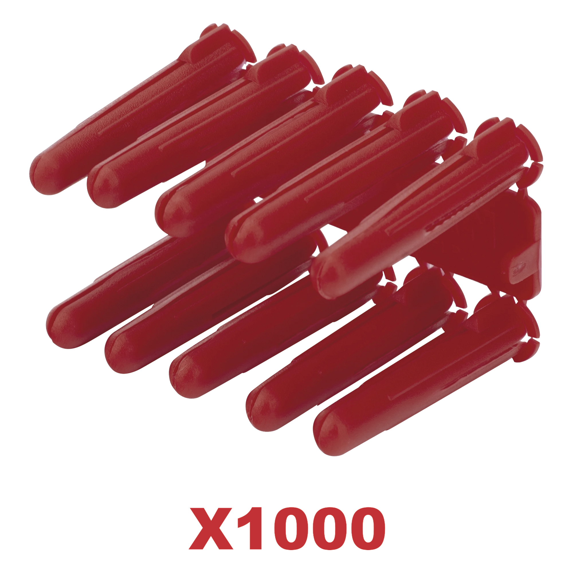 Taquete de Anclaje Plástico / Doble Expansión Multidireccional / 1/4" / Carga 60 kg / Paquete 1000 Piezas / HDPE Resistente — THORSMAN · SKU TP-2X-1000