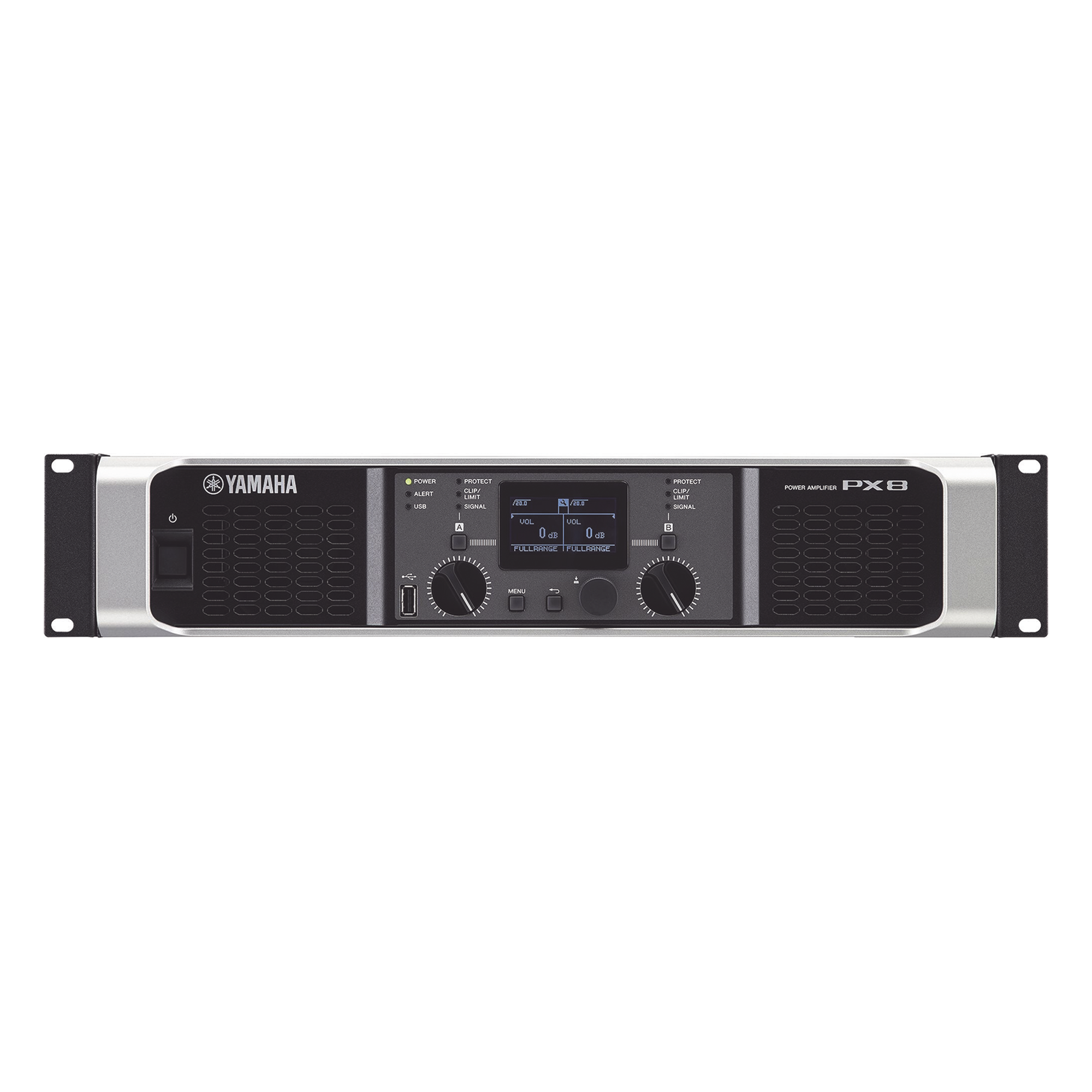 Amplificador de audio Clase D / 800 W x 2 a 8Ω / 1050 W x 2 a 4Ω / Baja impedancia / Procesamiento inteligente — YAMAHA · SKU PX8