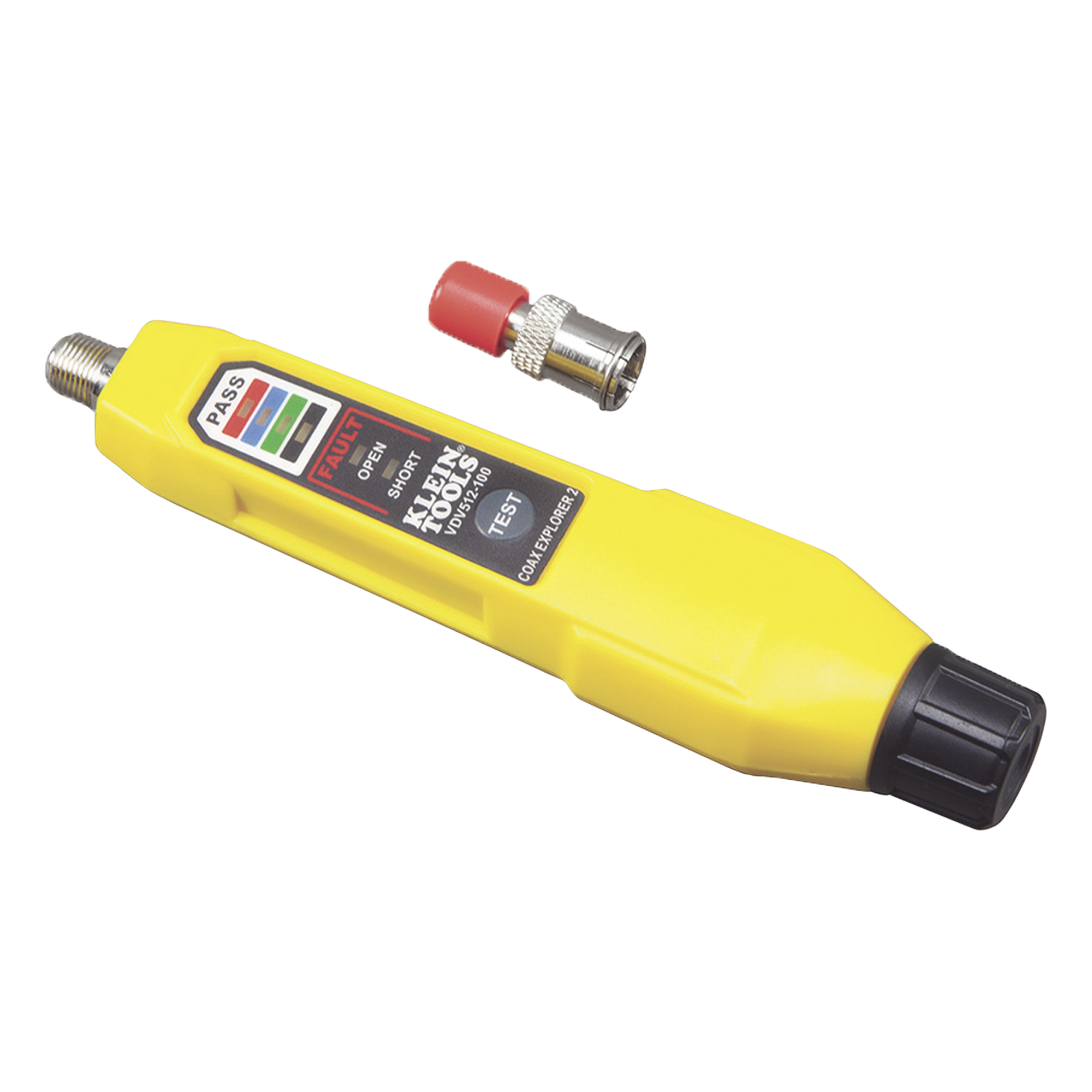 Probador de cables coaxiales / RG59, RG6/6Q, RG7, RG11 / Mapeo de 4 cables / LED indicadores / 5.75" (146 mm) / 2x AAA — KLEIN TOOLS · SKU VDV-512-100