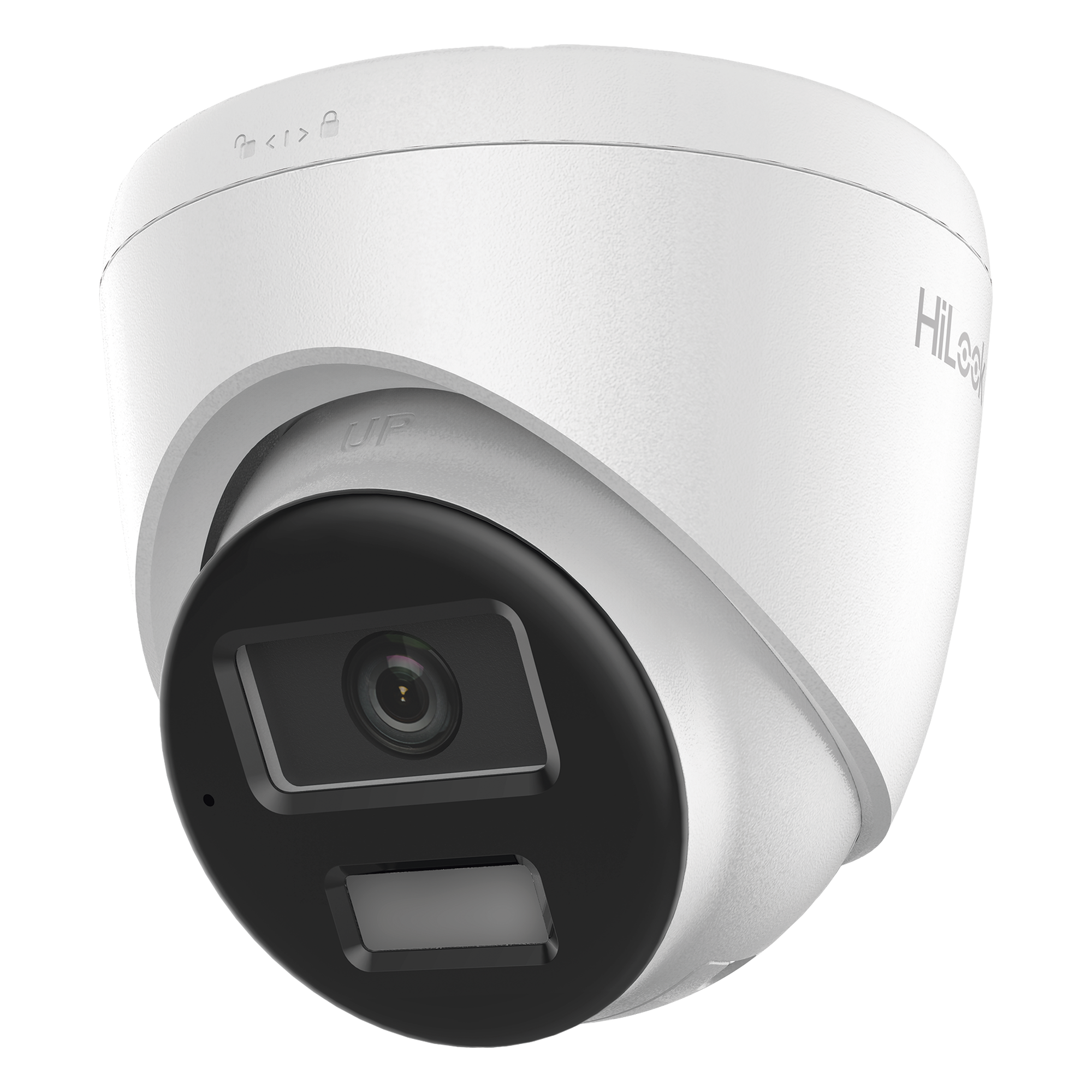 Cámara Turret IP / 2 Megapixel / Dual Light IR 20 m (65.6 ft) + Luz Blanca 15 m (49.2 ft) / Lente 2.8 mm / Ángulo 101° / Audio Integrado / IP67 / PoE — HiLook by HIKVISION · SKU IPC-T220HA-LUC