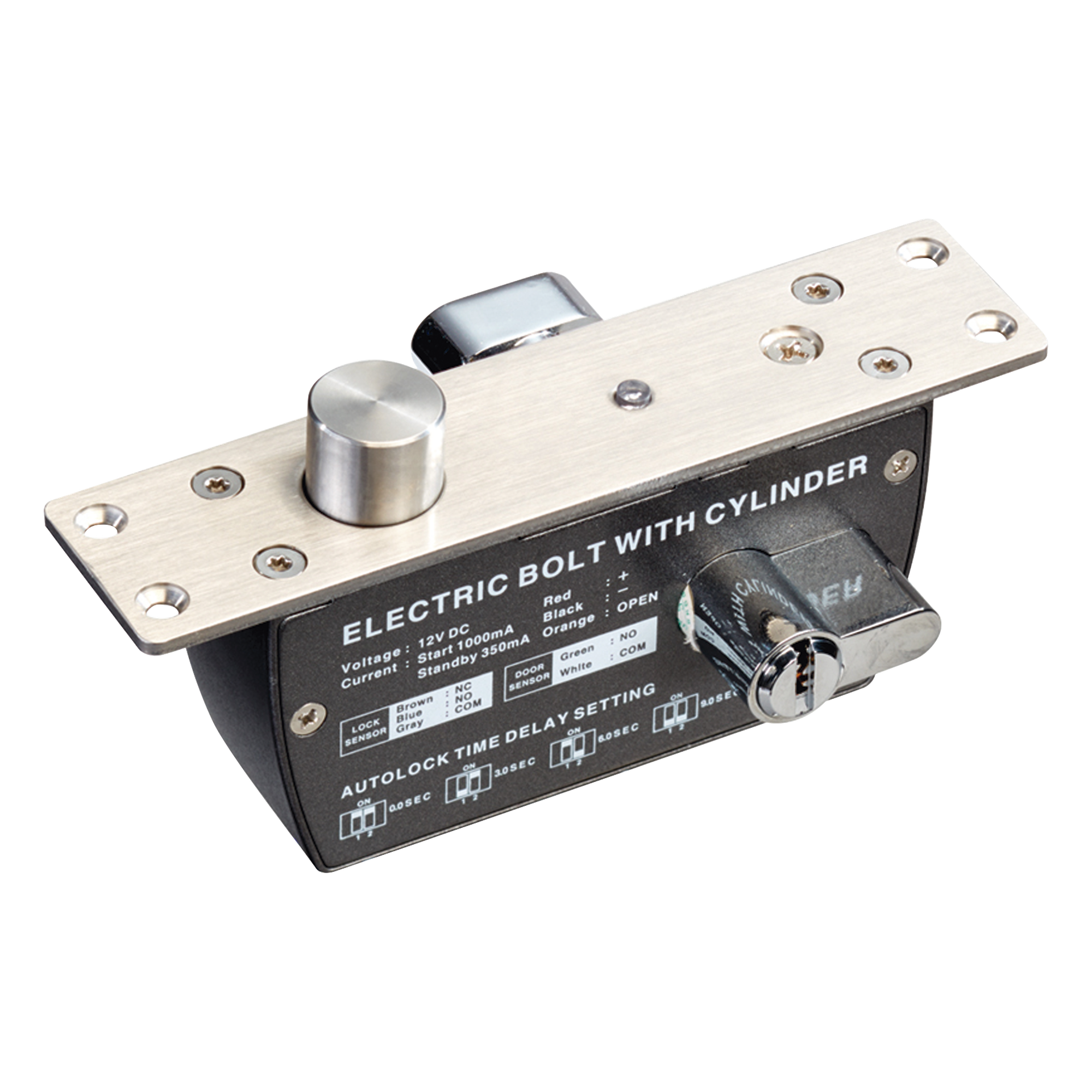 Cerradura de Perno Eléctrica / 2000 kg de Fuerza de Sujeción / Fail Safe 12 VCC / Temporizador 0-9 s / Sensor de Puerta NO/NC/COM / 500000 Ciclos — ACCESSPRO · SKU PROEB620