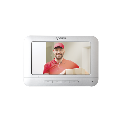 Monitor para Videoportero Análogo / 7 Pulgadas / 800x400 / Audio Manos Libres / 4 Hilos / Aluminio — EPCOM · SKU ACA1M