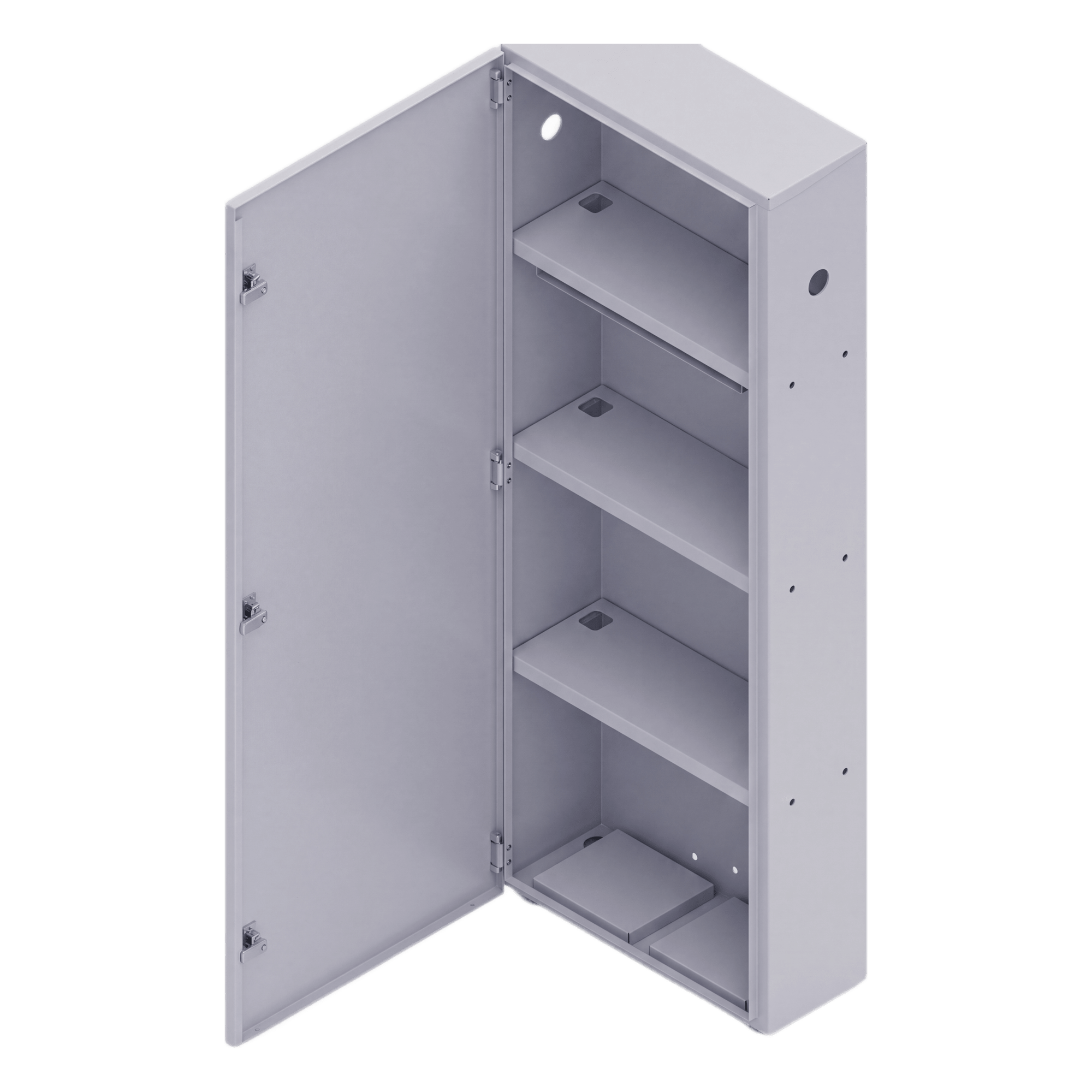 Gabinete para Baterías / Acero Galvanizado / 4 Unidades / Montaje en Poste / Exterior / 1050 mm (3.44 ft) de Altura — EPCOM INDUSTRIAL · SKU GBP04