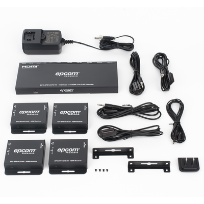 Splitter HDMI 1x4 | Extensor HDMI | 4K@30Hz 40m | 1080p@60Hz 70m | Función PoC |  4:4:4 