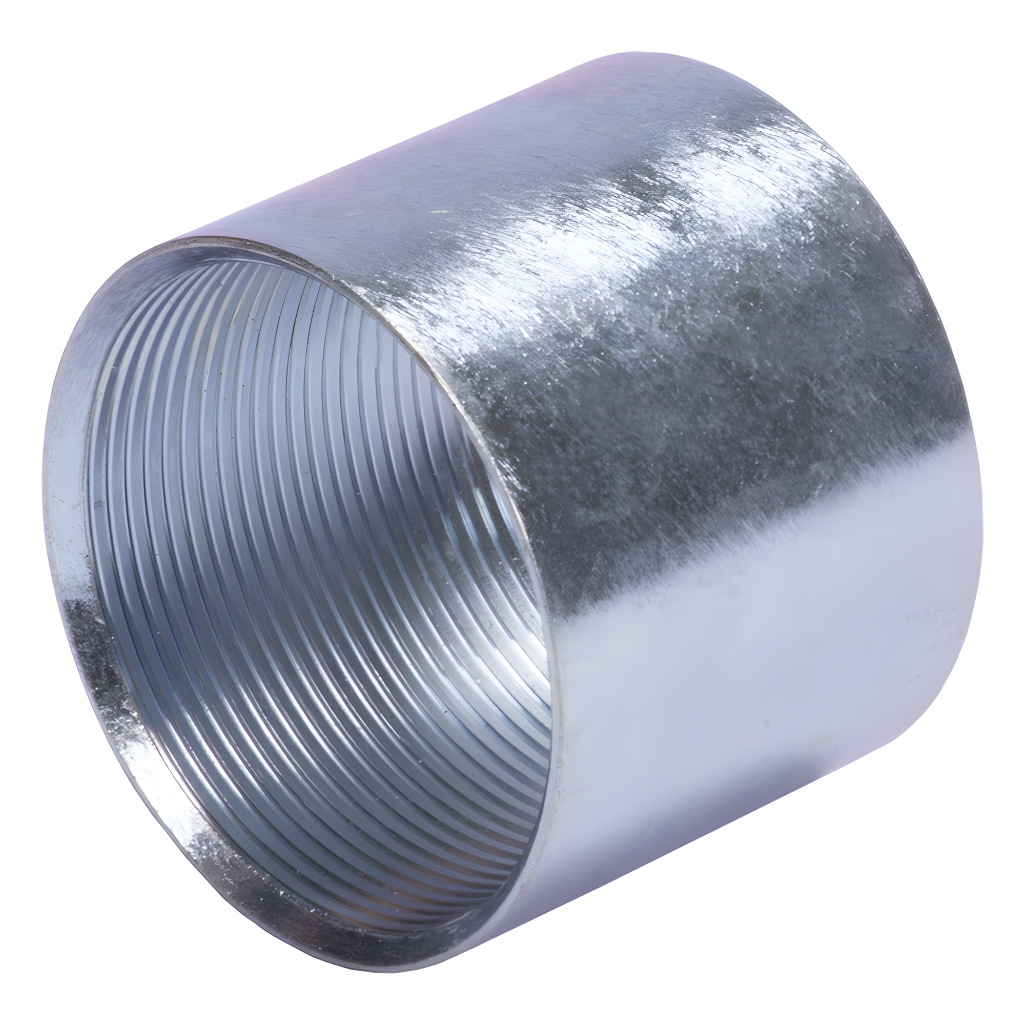 Cople de Pared Gruesa / 3" (76mm) / Rosca NPT / Galvanizado / Etiqueta Amarilla / Interior y Exterior Controlado — JUPITER · SKU JU-PG-300-COP