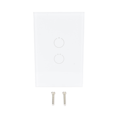 (ZWAVE) Interruptor On/Off panel táctil touch inalámbrico Zwave Plus 2 botones. No requiere cable neutro, Compatible con Hubitat HC8, Álula  M2M, otros 