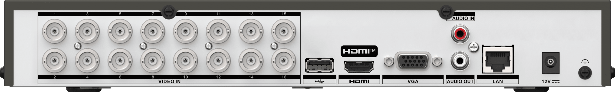 DVR 16 Canales TurboHD + 16 Canales IP / 8 Megapíxel (4K) / Audio Bidireccional / ACUSENSE Lite / 1 Bahía de Disco Duro / H.265+ / Salida en Full HD  