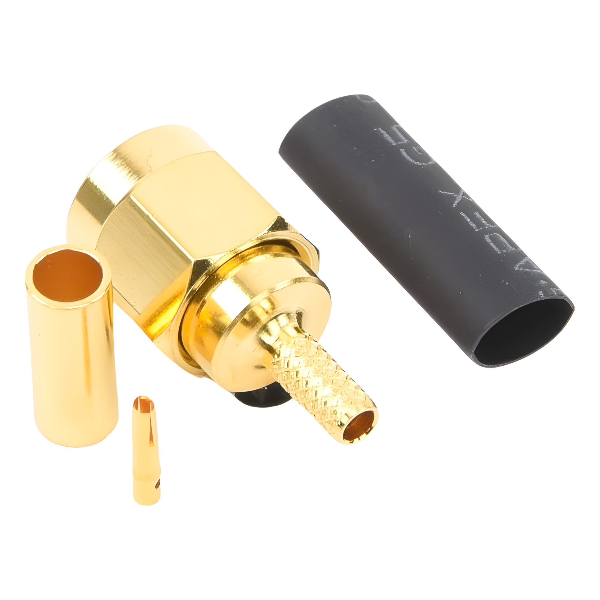 Conector SMA Macho Inverso / Anillo Plegable / Bronce con Oro / RG-174/U, RG-316/U