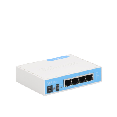 (hAP Lite) 4 Puertos Fast Ethernet y  Wi-Fi 2.4 GHz 802.11 b/g/n
