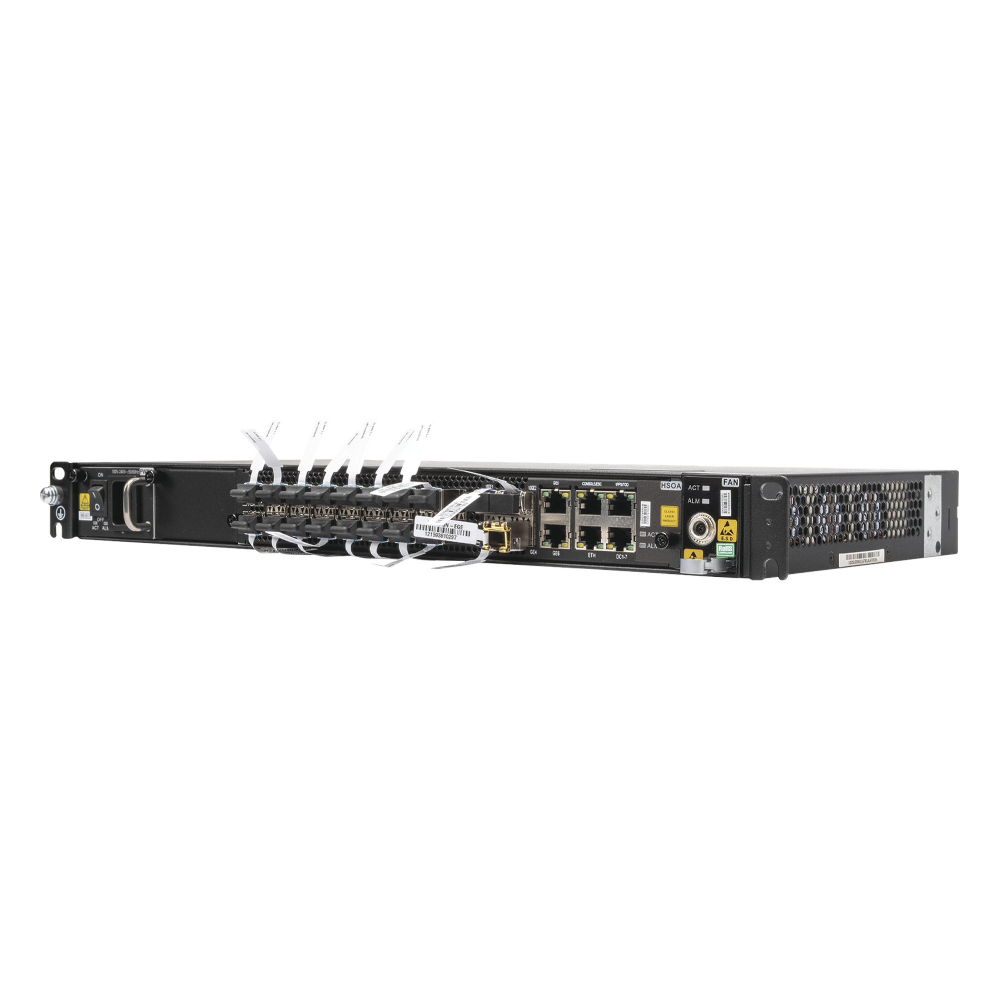 Mini OLT / 16 Puertos GPON / Módulos C+ Incluidos / 88 Gbps / 10GE SFP+ / 1U Rack 19" / AC o -48 VDC — FIBERHOME · SKU AN6001-G16-AC