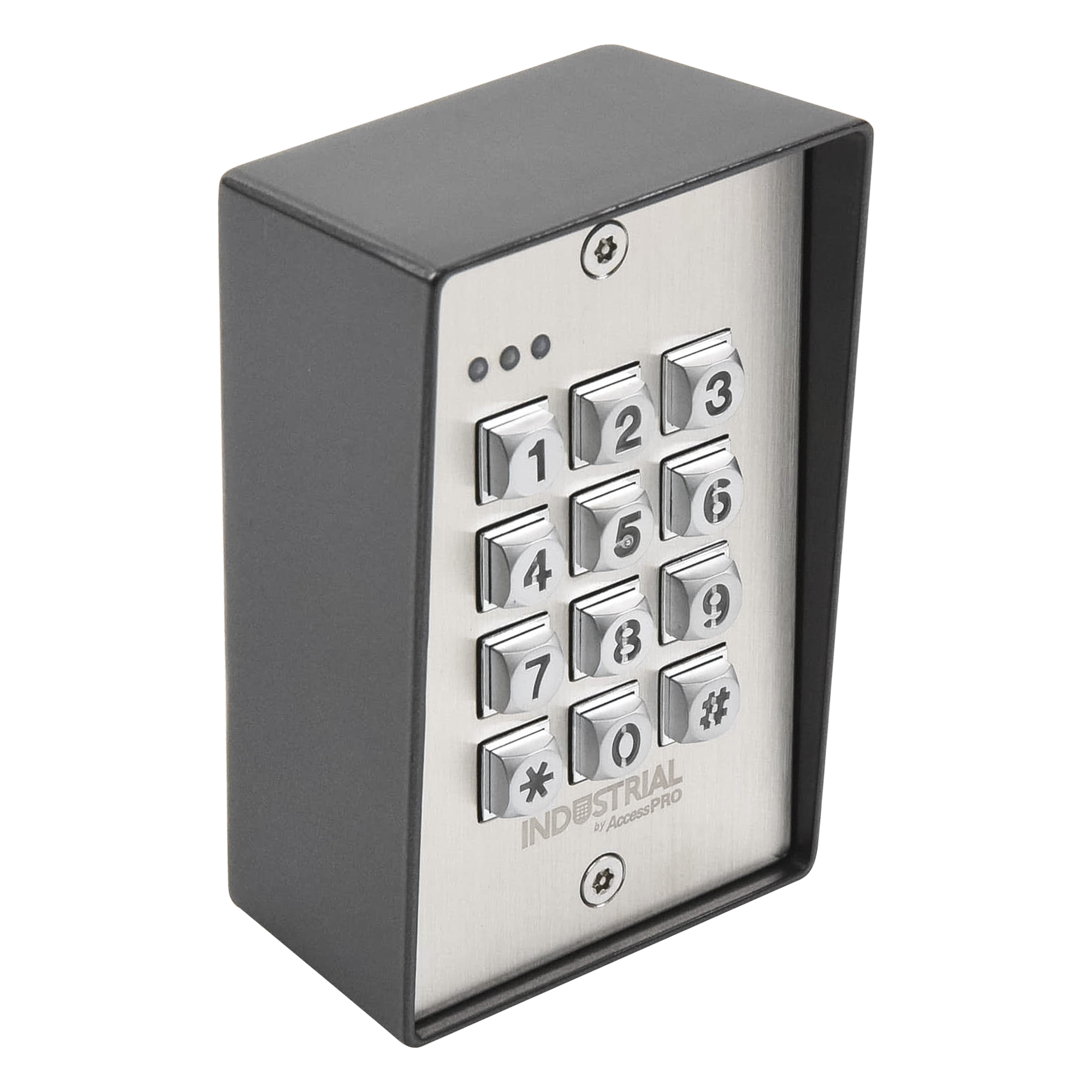 Teclado de Control de Acceso / 1,200 Usuarios / 3 Grupos Independientes / 3 Relevadores / Salida Wiegand / Antivandálico / Retroiluminación LED — AccessPRO Industrial · SKU PRO-KEYPAD-1V2