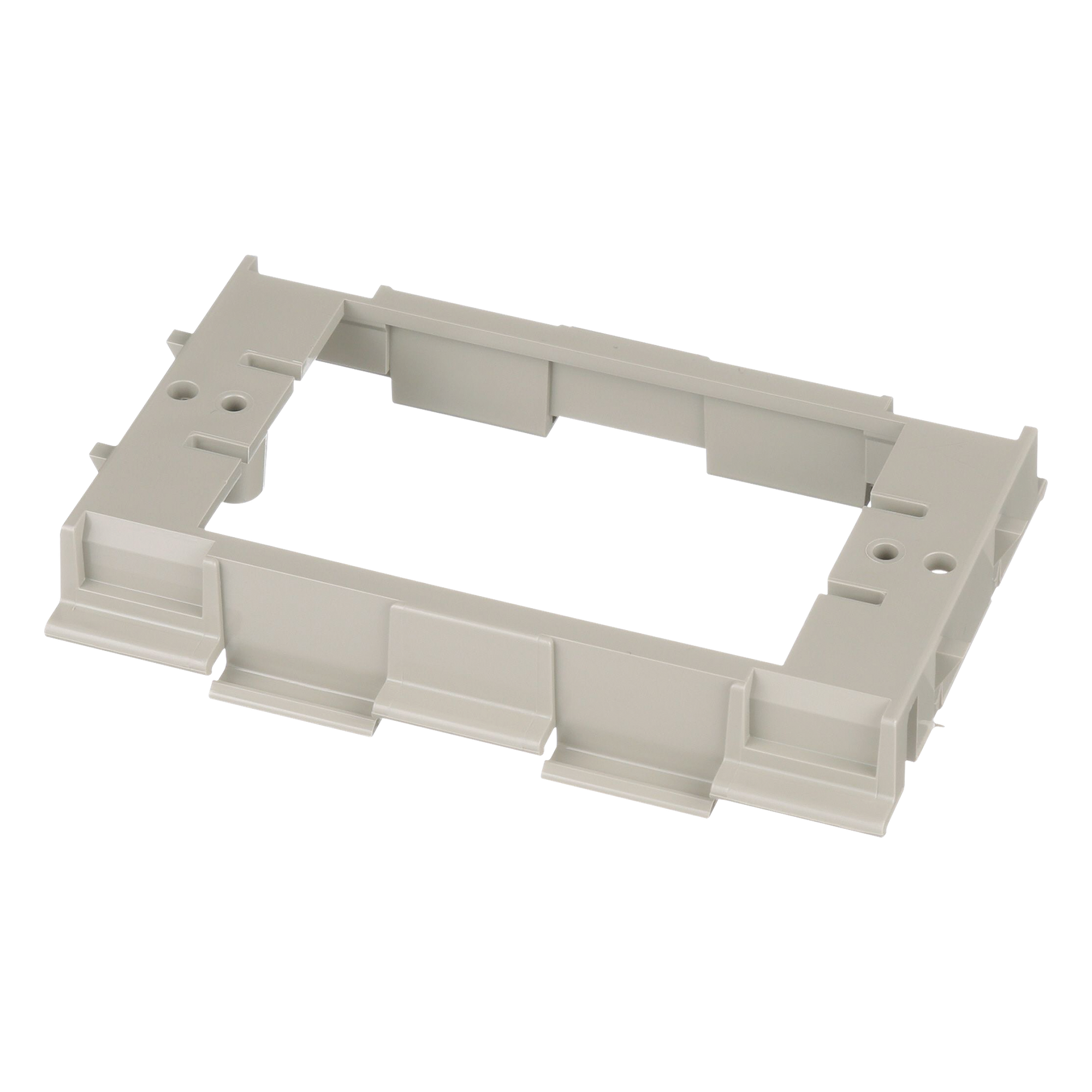 Soporte para Montaje de Faceplates en Canaleta T70, de PVC Rígido, Color Gris Internacional