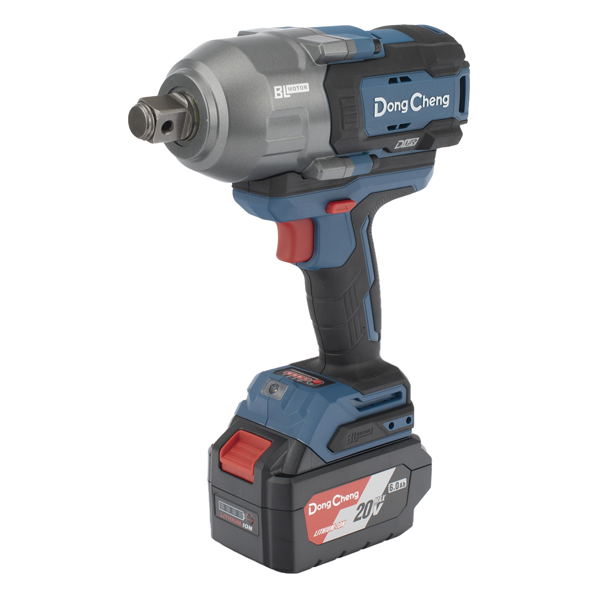 Llave de Impacto Inalámbrica / 20V / Entrada 3/4 in / Par Máximo 1700 Nm / 3 Velocidades / 2 Baterías 6.0 Ah — DONGCHENG · SKU DCPB-1288H-2K