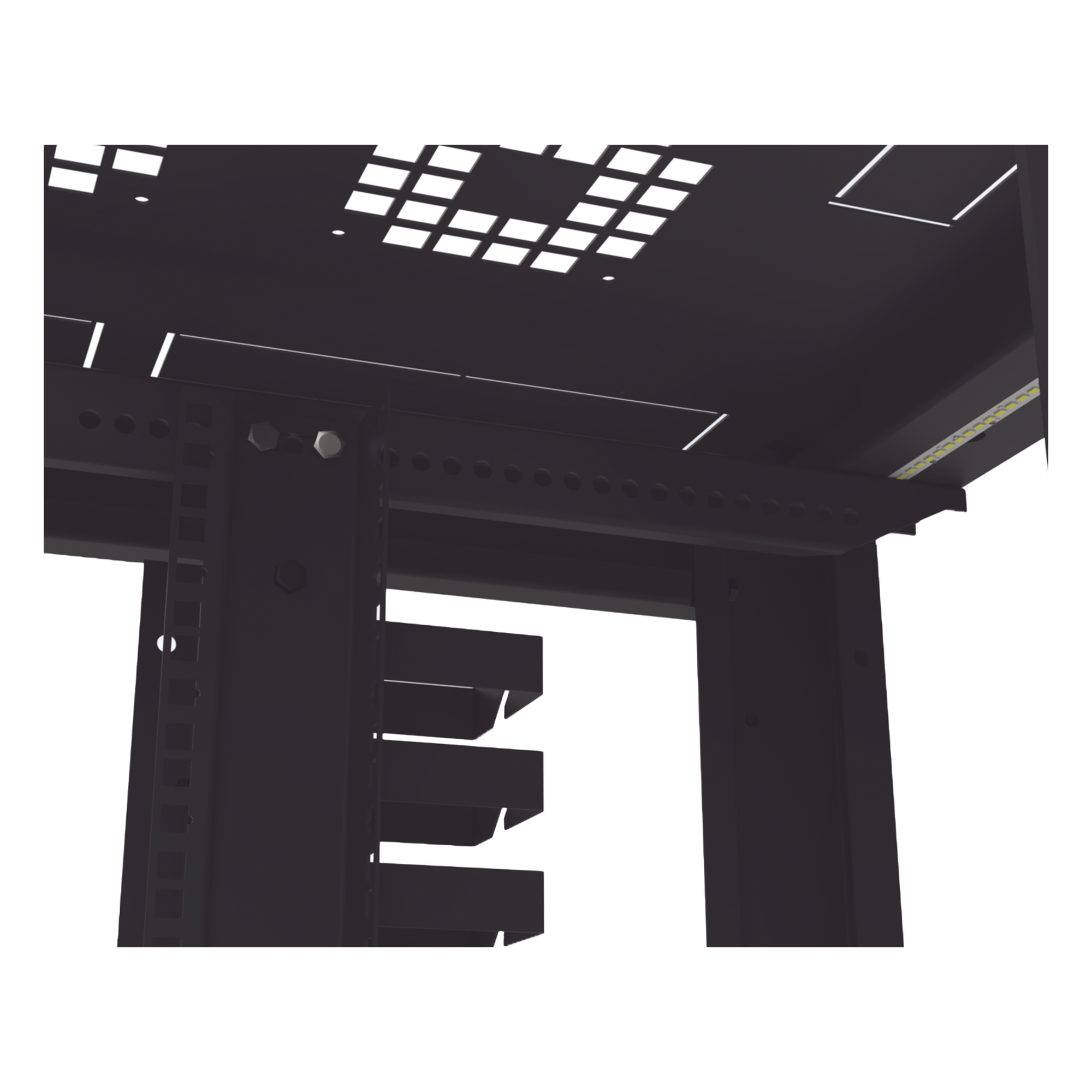 Gabinete Rack 19" / 42UR / 800 x 1000 mm / Acero / Carga 1268 kg / Puerta con Cristal Templado