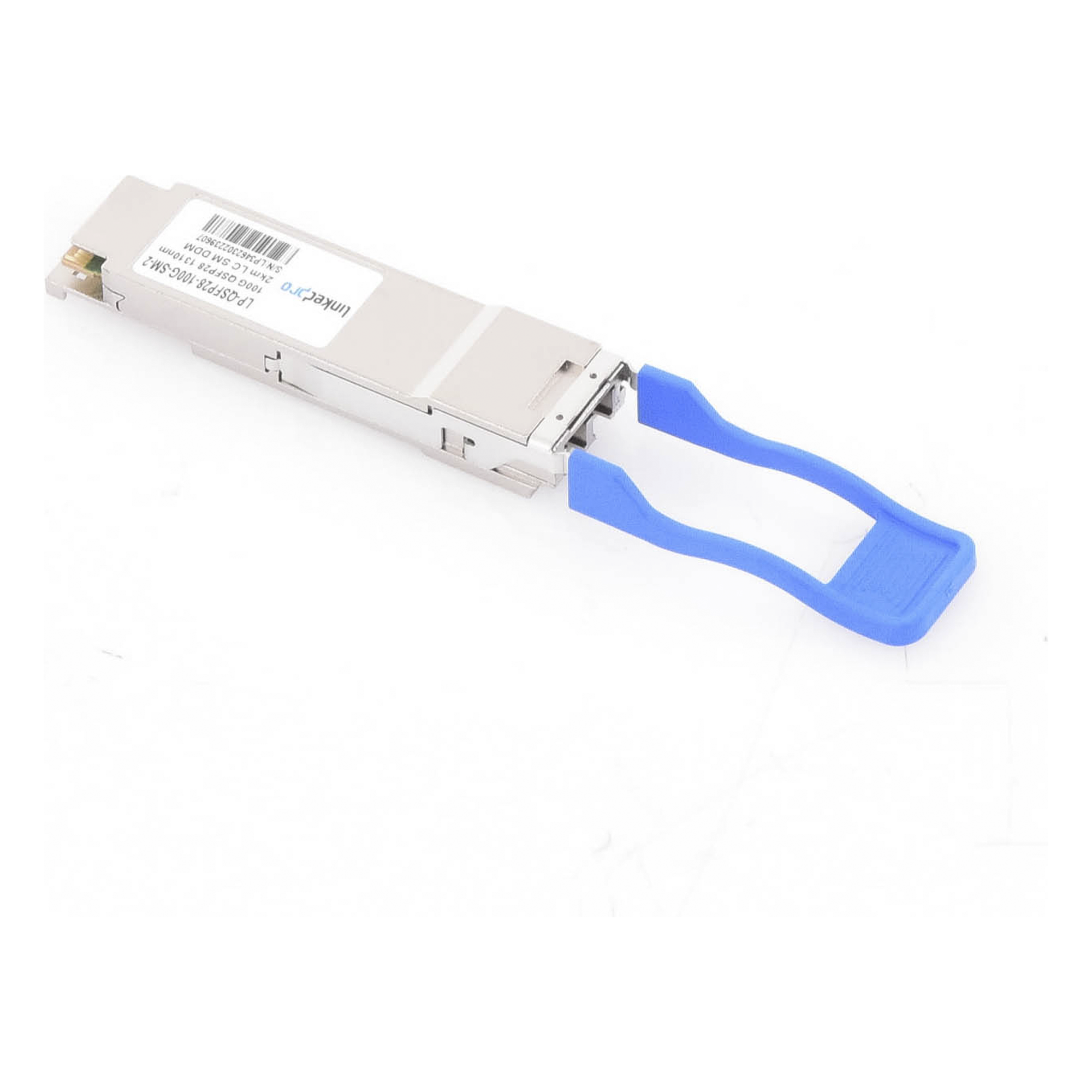Transceptor Óptico QSFP28 / 100 Gbps / Monomodo 1310 nm / Alcance 2 km (1.24 mi) / LC/UPC Dúplex / DDM / Hot-Pluggable