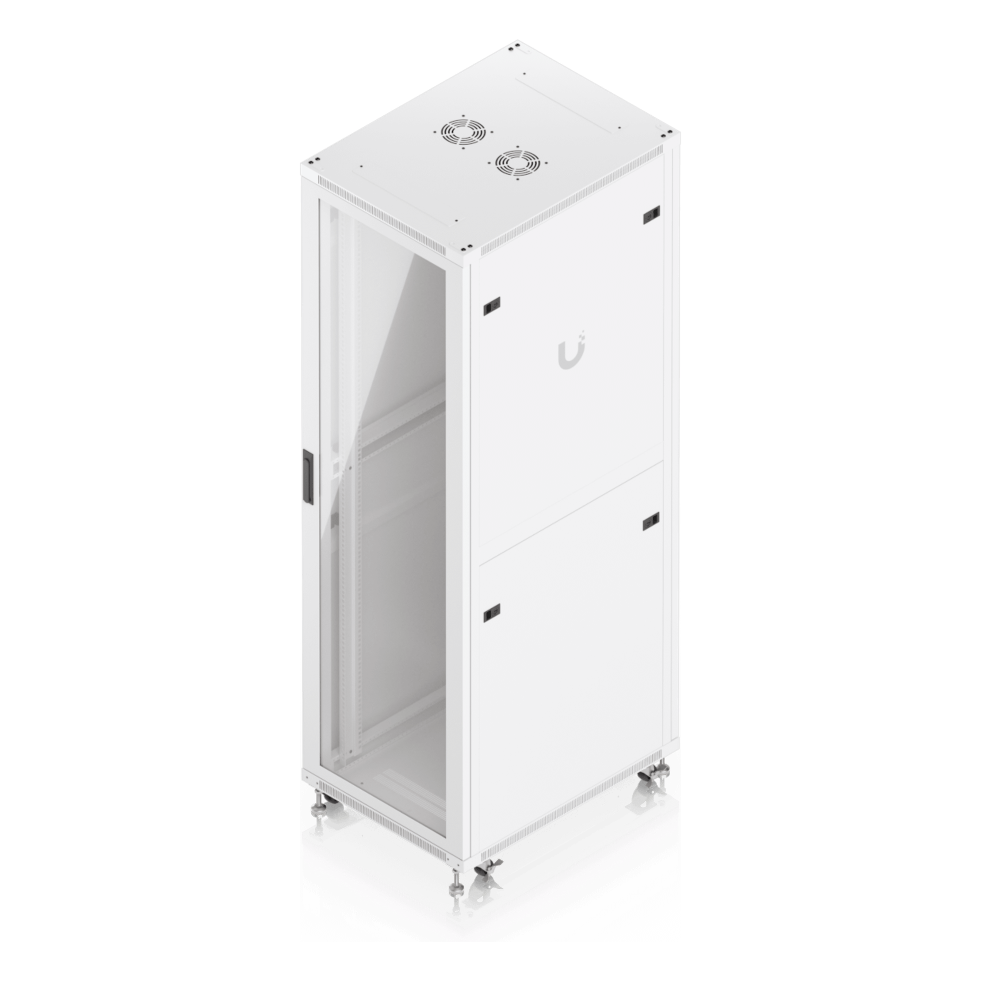 Gabinete Rack de Piso / 42U / 600 x 800 mm (23.6 x 31.5') / Capacidad 800 kg (1,763.7 lb) / Puerta Vidrio Templado / Ventiladores Integrados