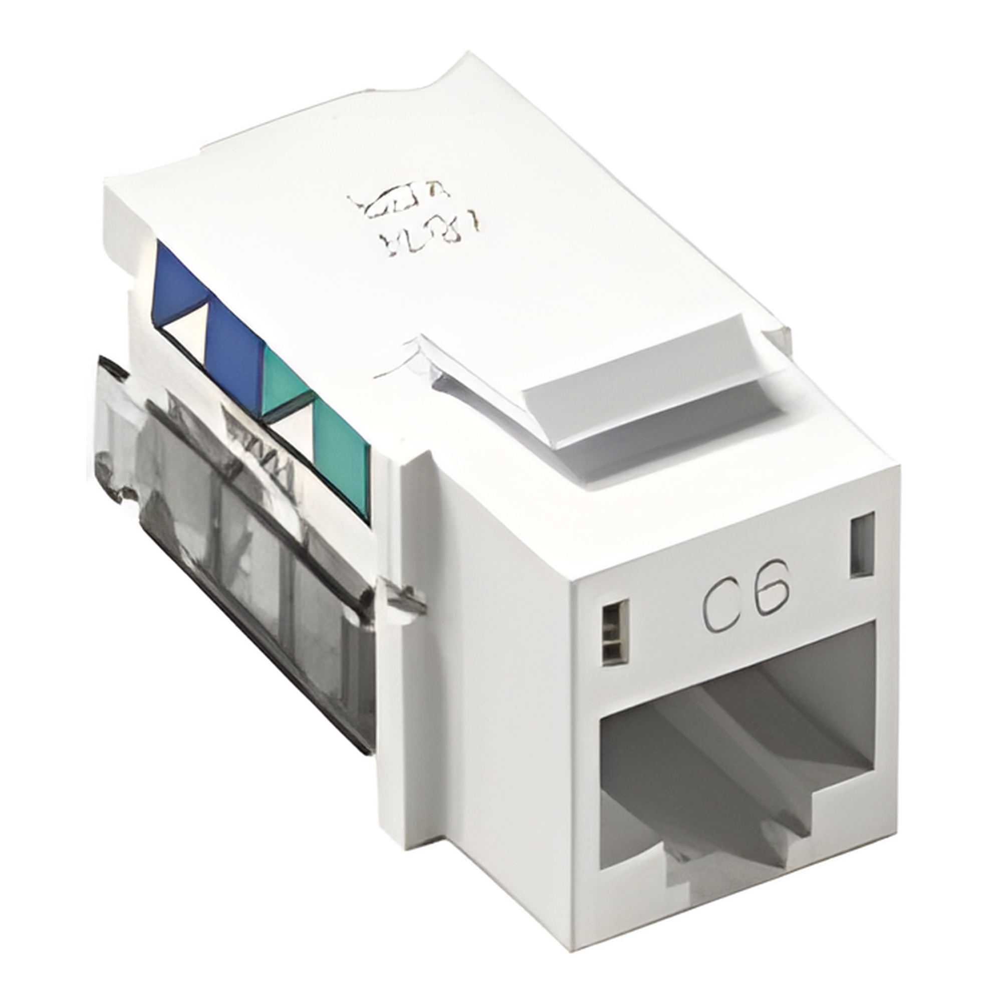 Jack RJ45 / Categoría 6 / 8 Conductores / Snap-In para Frame 6 Puertos / Color Blanco — LUTRON ELECTRONICS · SKU CON1PC6WH