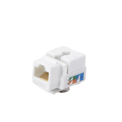 Módulo Jack Keystone Cat5e con Terminación 110 (Punchdown) para Faceplate - Color Blanco