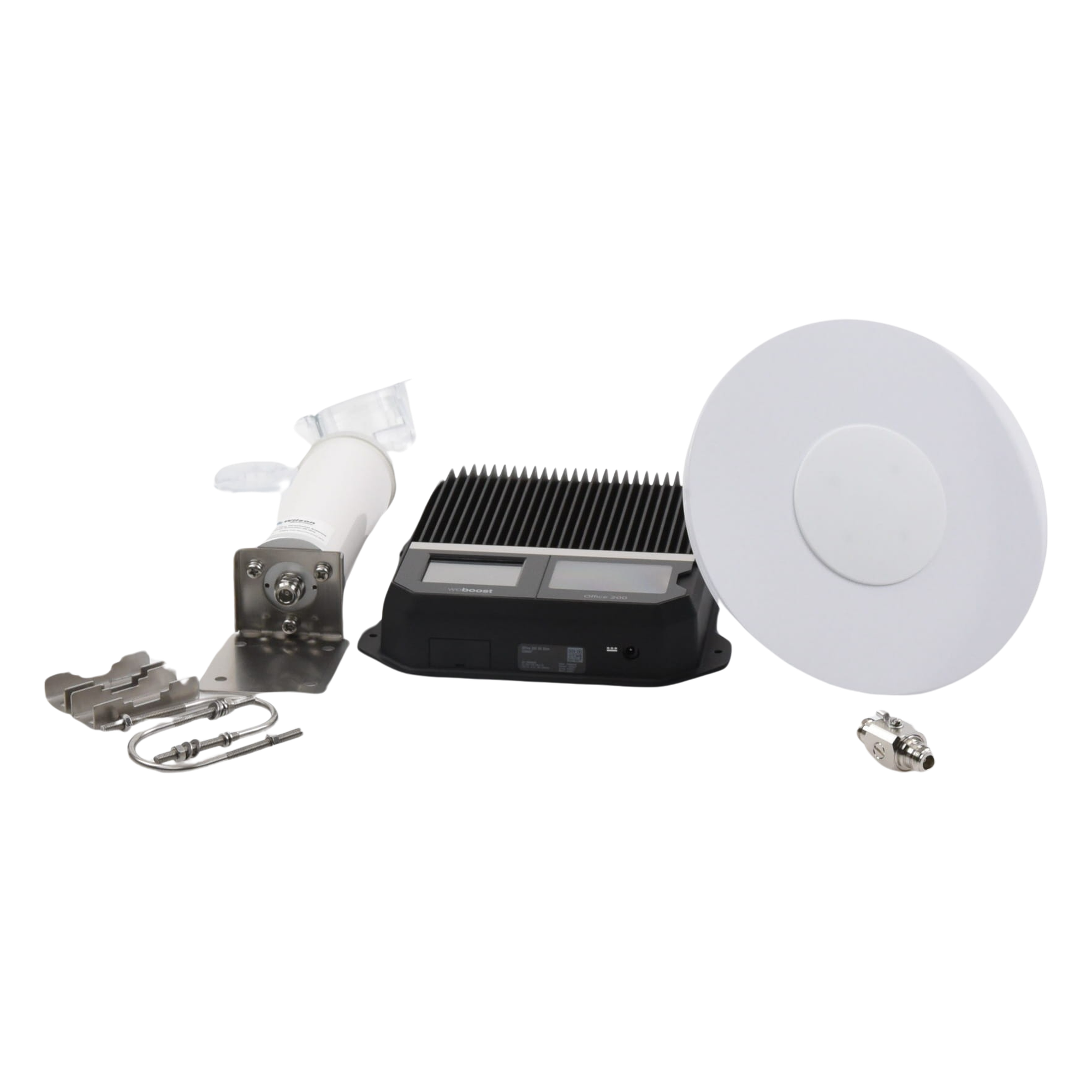 Amplificador de Señal Celular Empresarial / 2G 3G 4G VoLTE / Cobertura 1,600 m² (17,222 ft²) / 4 Antenas / Doble Enlace Ascendente / Diseño EE.UU.