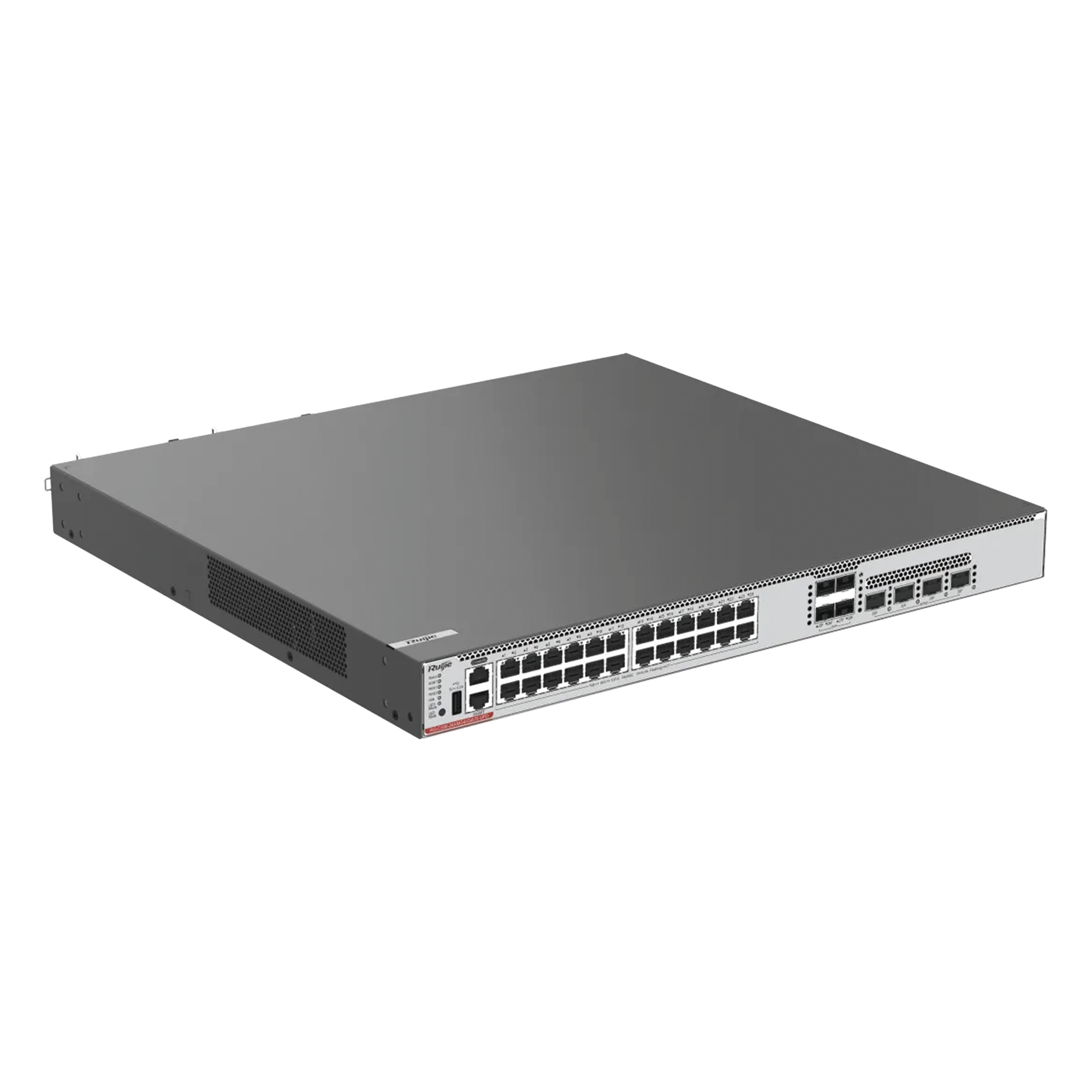 Switch Core / 24 Puertos Multi-Gigabit 10G / Hi-PoE 802.3bt 90 W / 4 SFP28 25G / Capa 3 / 1,480 W PoE / Fuentes Modulares — RUIJIE · SKU RG-CS86-24XMG4XS4VS-UPD
