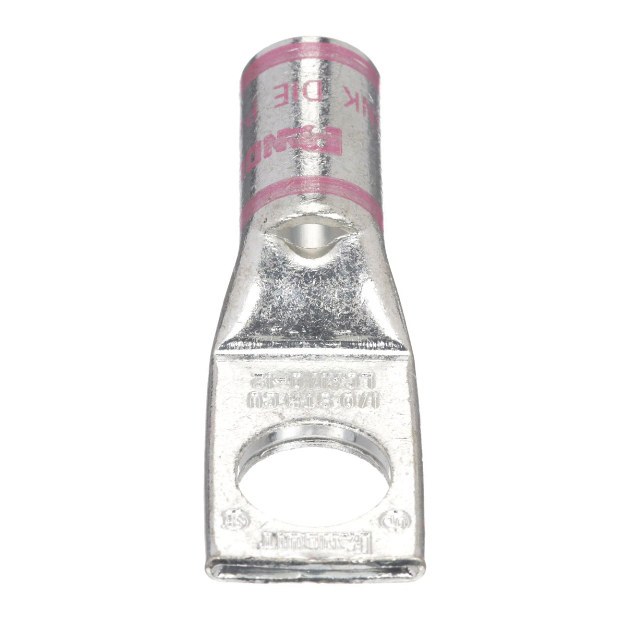 Zapata de Compresión / Calibre 1/0 AWG / Barreno 1/2 pulgada / Acero Galvanizado / 1 Orificio / Talón para Mirilla