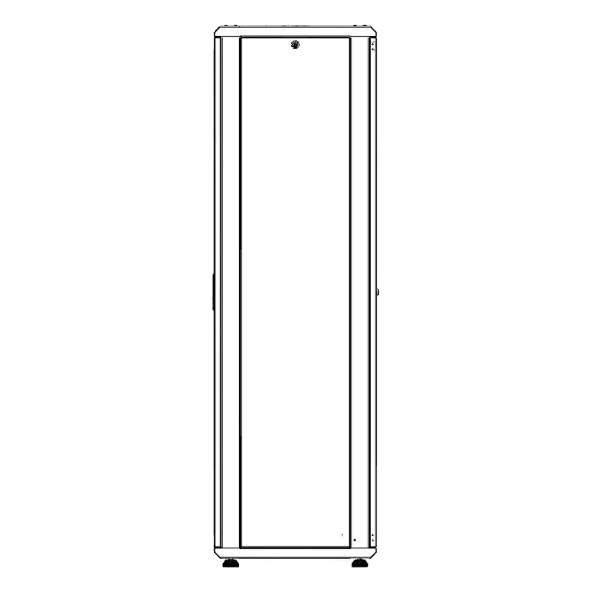 Gabinete Rack de Piso / 42 Unidades / 19 Pulgadas / Carga 1000 kg / Puerta Cristal Templado / Ventilación Superior