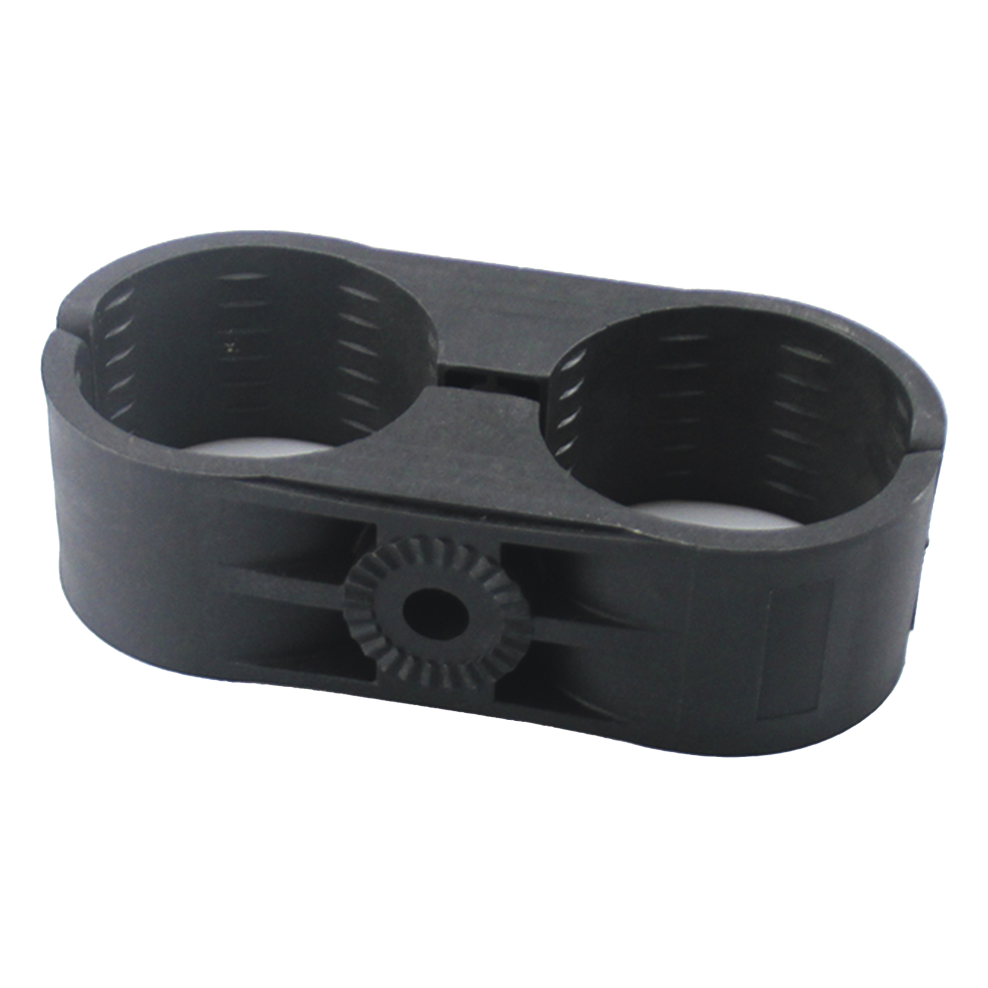 Sujetador Plástico para Cable Coaxial / Doble / 1-5/8" a 2" (51 mm) / Varilla Roscada 3/8" o M10 / Paquete de 10 Piezas — SYSCOM TOWERS · SKU CB158