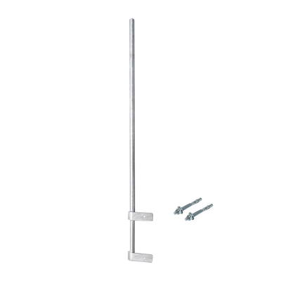 Mástil Liviano de Pared de 1.5 m (Diam. 1-1/4") con Cejas de Fijación  Soldadas, ¡No se gira! Incluye Taquetes para instalación. 
