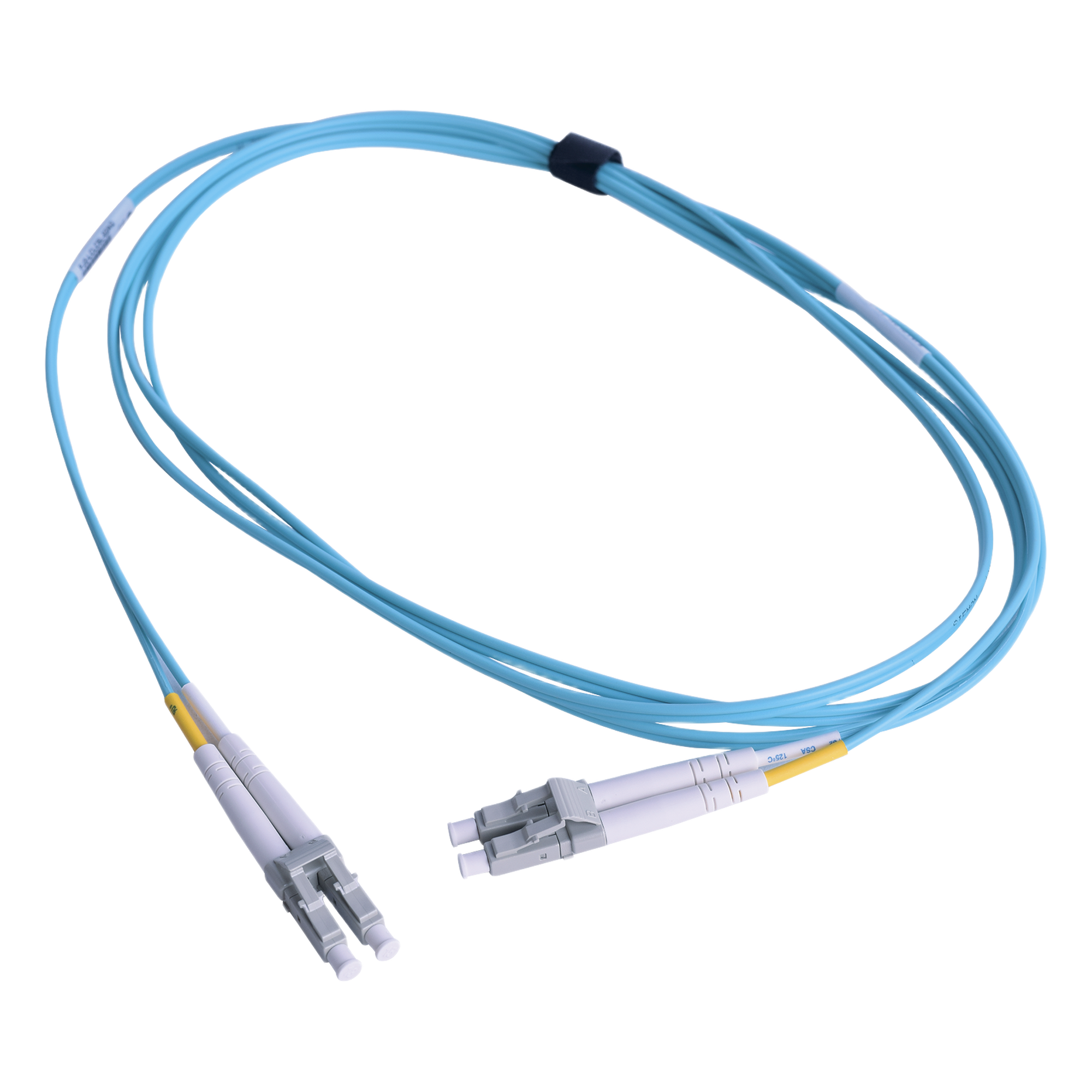 Jumper de Fibra Óptica Multimodo 50/125 OM3 / LC-LC Duplex / OFNR / Aqua / 1 Metro (3.28 Pies) — SIEMON · SKU FJ2-LCLC5L-01AQ