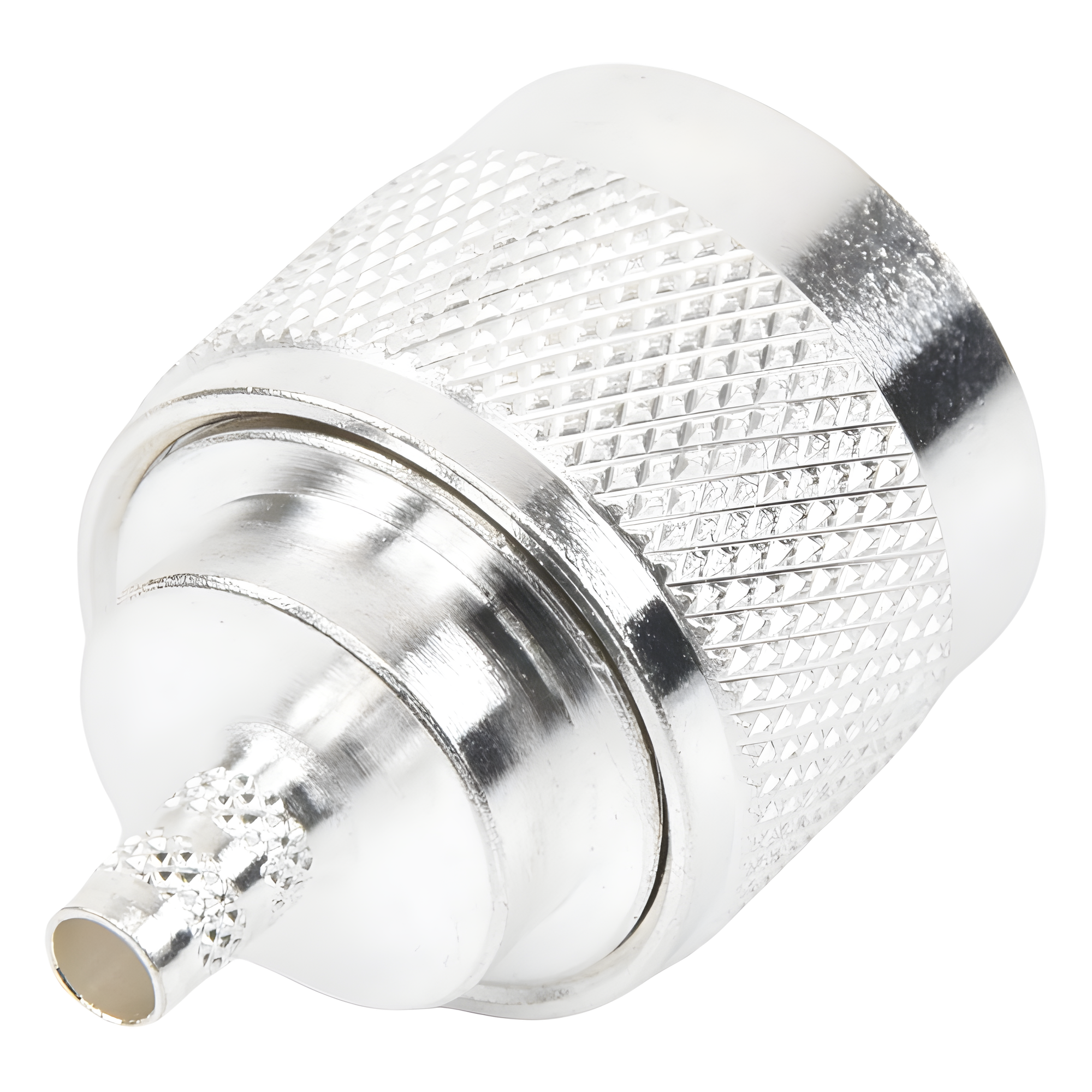 Conector Coaxial N Macho / Anillo Plegable / Cable RG-142/U / Cuerpo Bronce Plateado / Contacto Oro / Aislante Teflón
