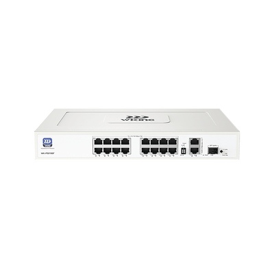 Switch no administrable PoE WI-TEK / 16 Puertos 10/100 Mbps PoE af/at / 2 Puertos Uplink Gigabit / 1 Ranura SFP 1000 Mbps / Presupuesto 180 W / Puerto 1 Hi-PoE 60W