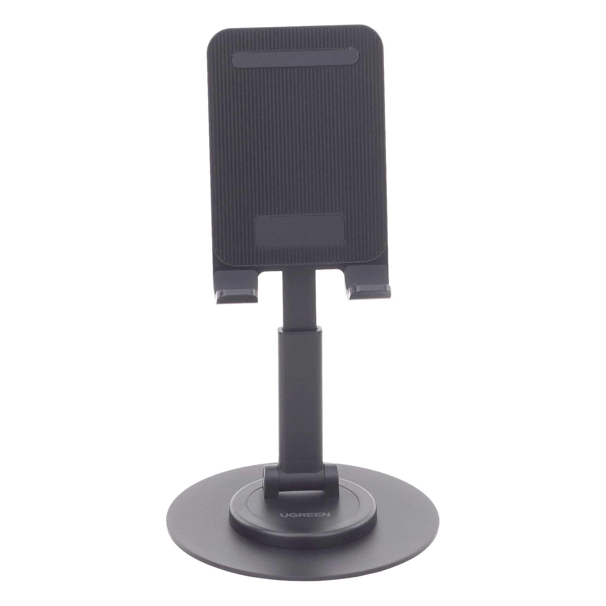 Soporte para Teléfono Celular Giratorio | 360° de Rotación | Angulo Ajustable | Altura Ajustable 17-20cm  | Antideslizante | Ejes Giratorios de Alta Precisión| Plegable | Aluminio | Color Gris