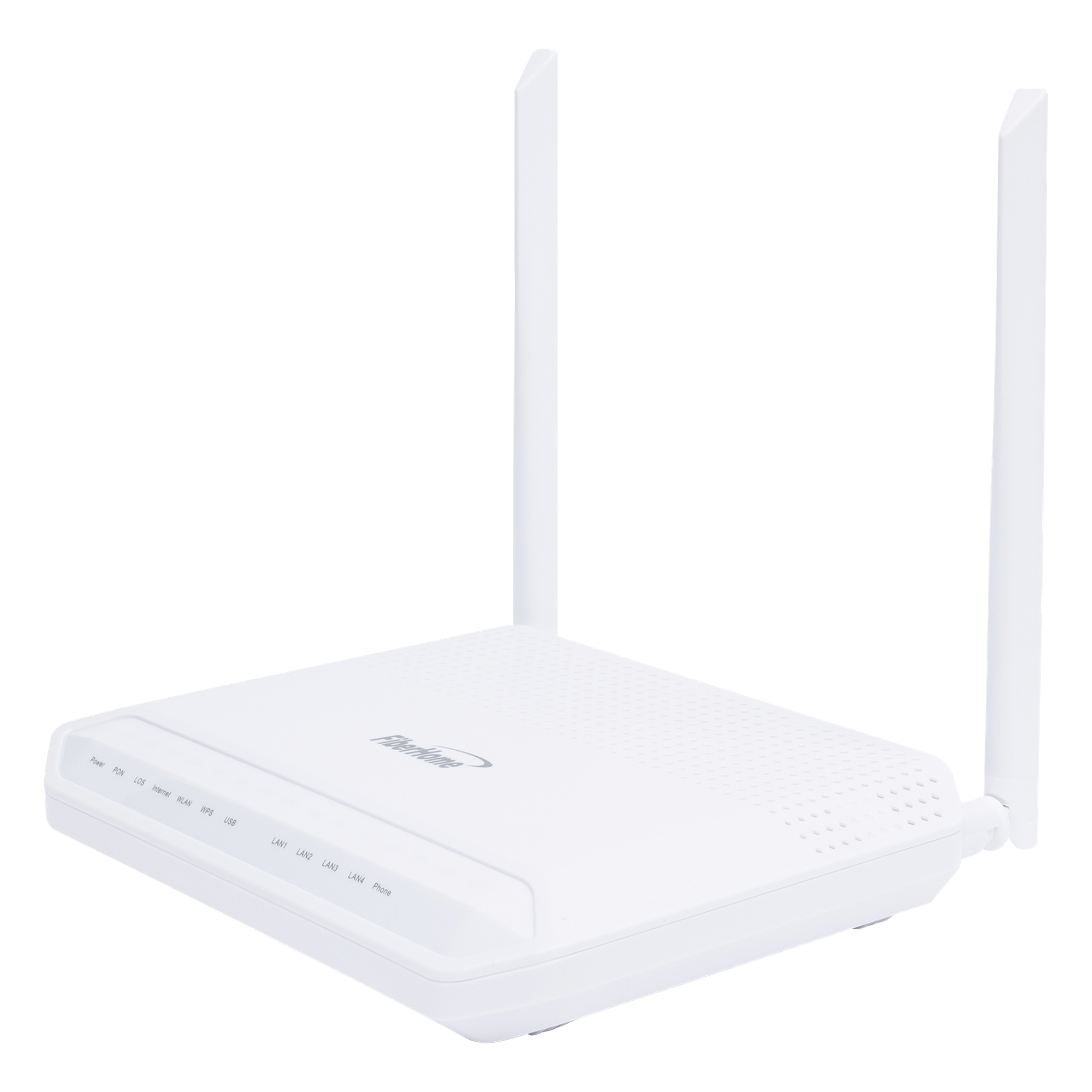 ONT GPON / 4 Puertos Gigabit / Wi-Fi Dual Band 2.4/5 GHz / 1 Puerto POTS / USB 2.0 / MIMO 2x2 / 2 Antenas 5 dBi / SC/UPC — FIBERHOME · SKU HG6143D