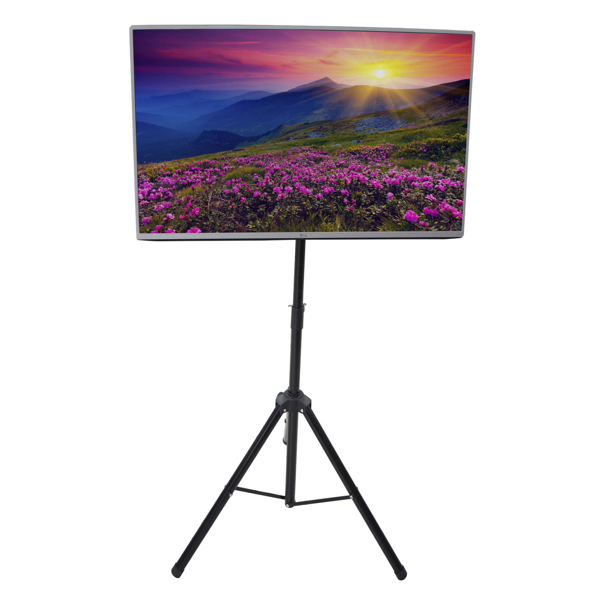 Trípode Portátil con Soporte de piso para Monitores de 32 a 65" / Vesa 600 x 400 / Acero / Montaje de 65 cm a 1 mt