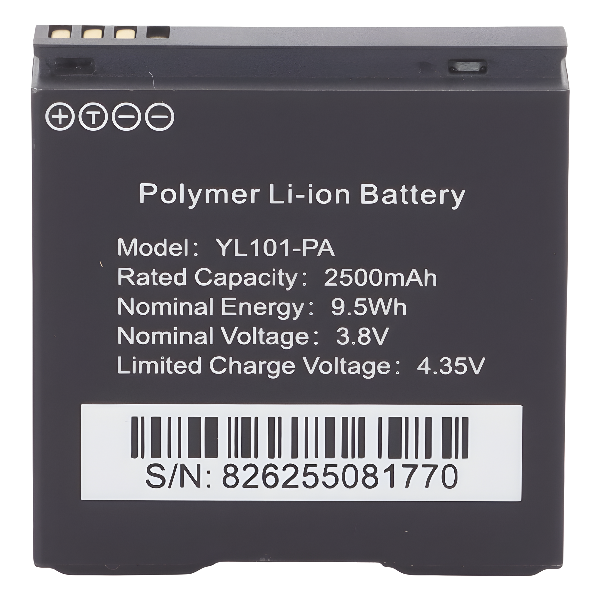 Batería de Respaldo / 2500 mAh / 3.8 VCC / Litio de Alta Densidad / 40 x 40 x 14 mm