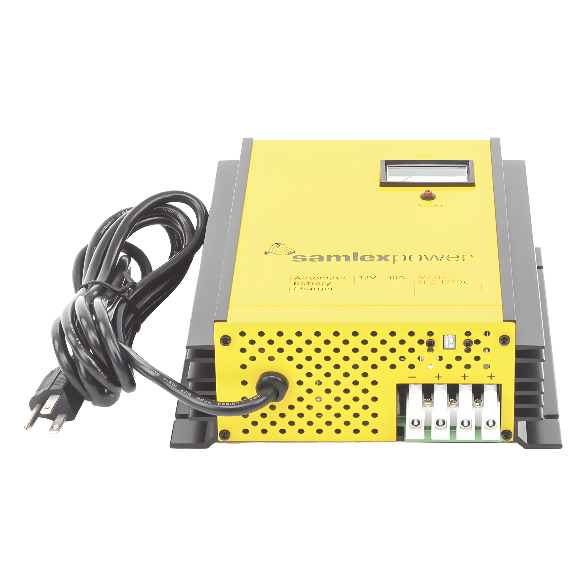 Cargador de Baterías de Plomo Ácido / 12 V / 30 A / Bancos 250 a 350 Ah / Operación Automática / Fuente con Respaldo DC — SAMLEX · SKU SEC-1230UL