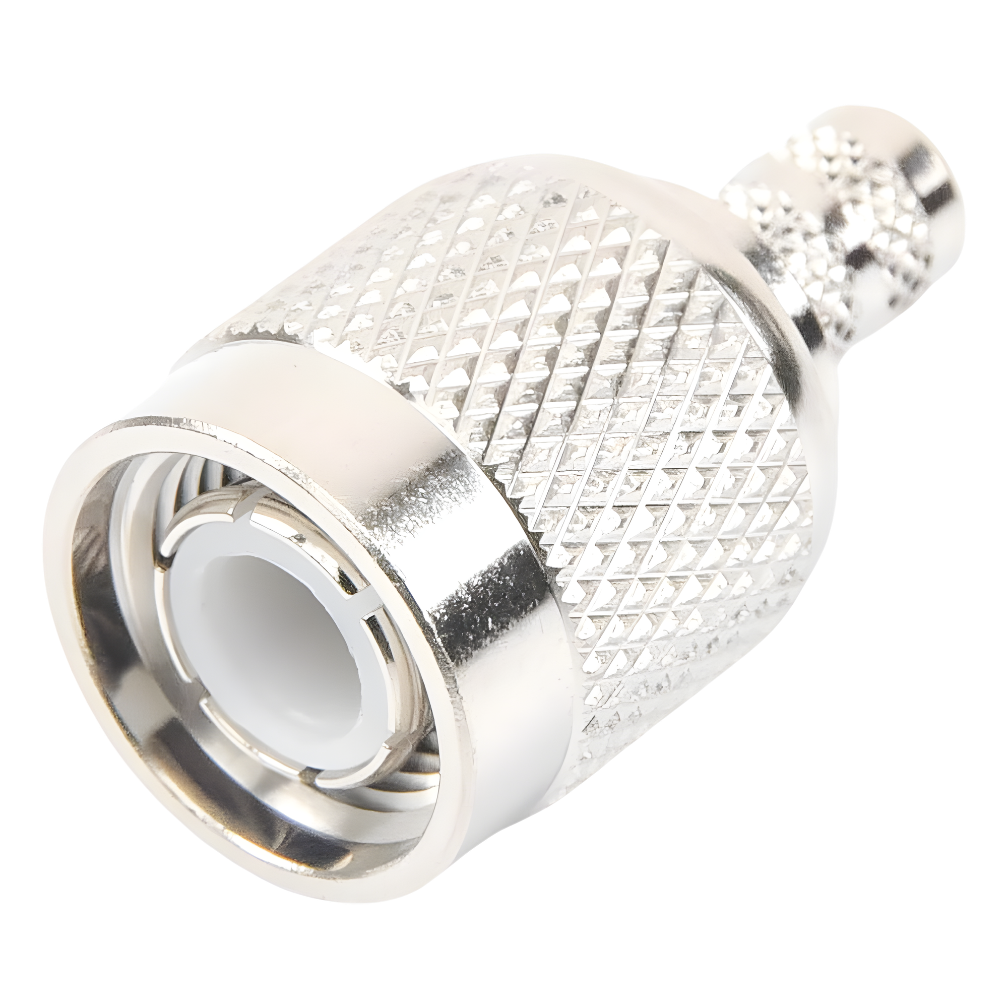 Conector TNC Macho / Anillo Plegable / LMR-240 RG-8/X Belden 9258 / Níquel Oro Delrin