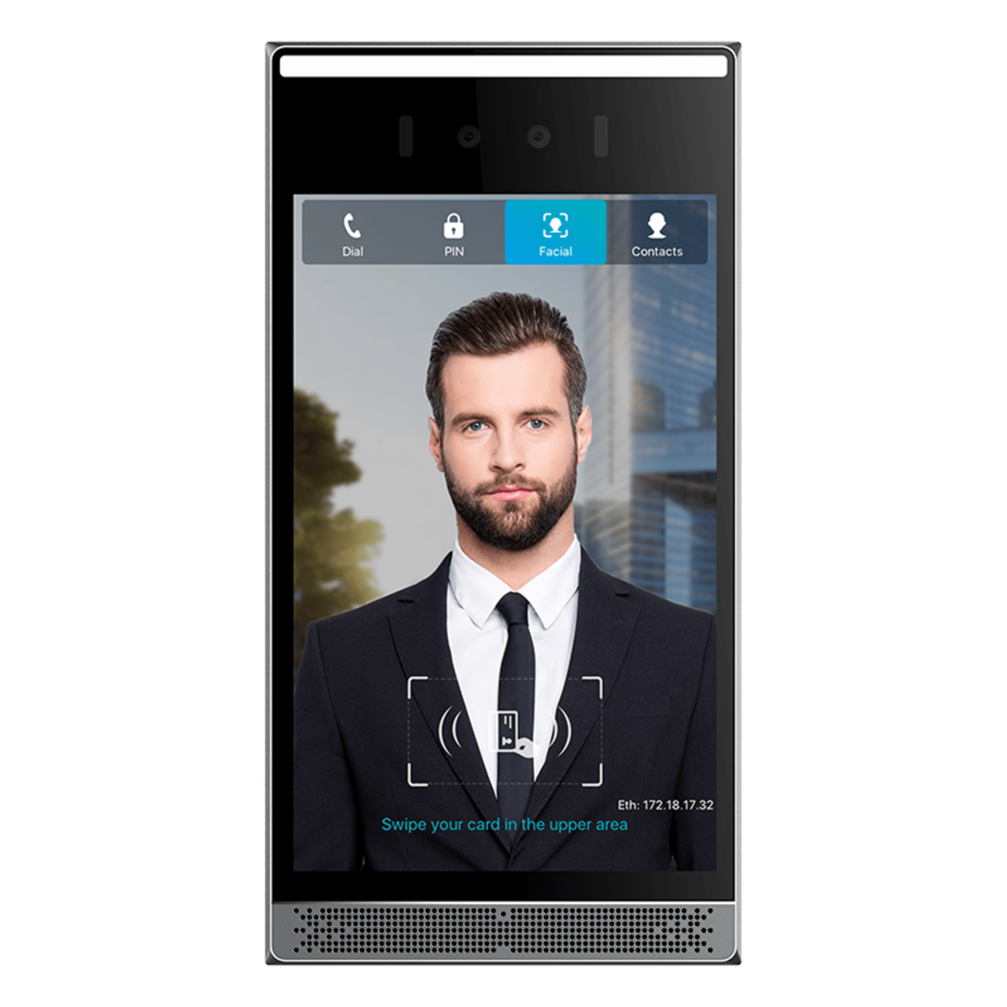 Videoportero IP / Pantalla Táctil IPS 8" / Reconocimiento Facial 10,000 Rostros / Cámara 2MP Lente Dual / 7 Métodos de Acceso / BLE + Wiegand / IP66 IK07 / PoE — FANVIL · SKU I68