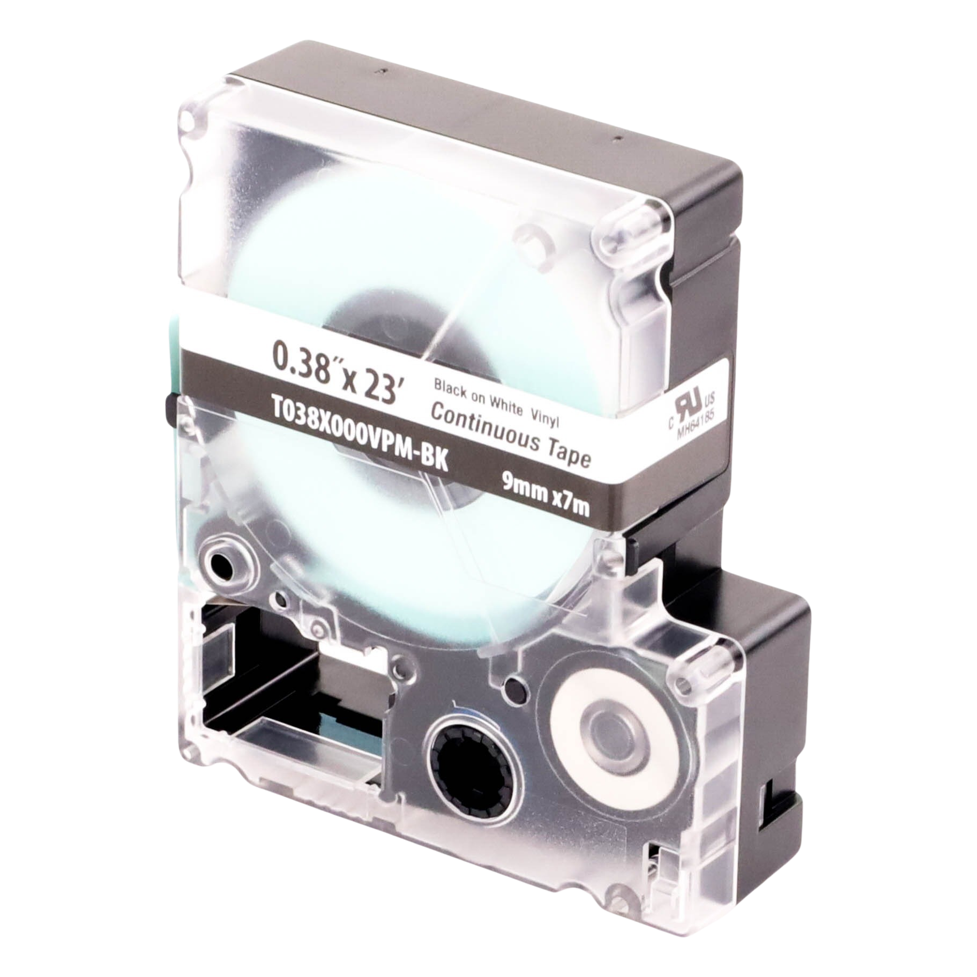 Casete de Etiquetas de Vinilo / Cinta Continua / 9 mm Ancho / 7.6 m Largo (24.93 Pies) / Negro sobre Blanco / Interior-Exterior — PANDUIT · SKU T038X000VPM-BK