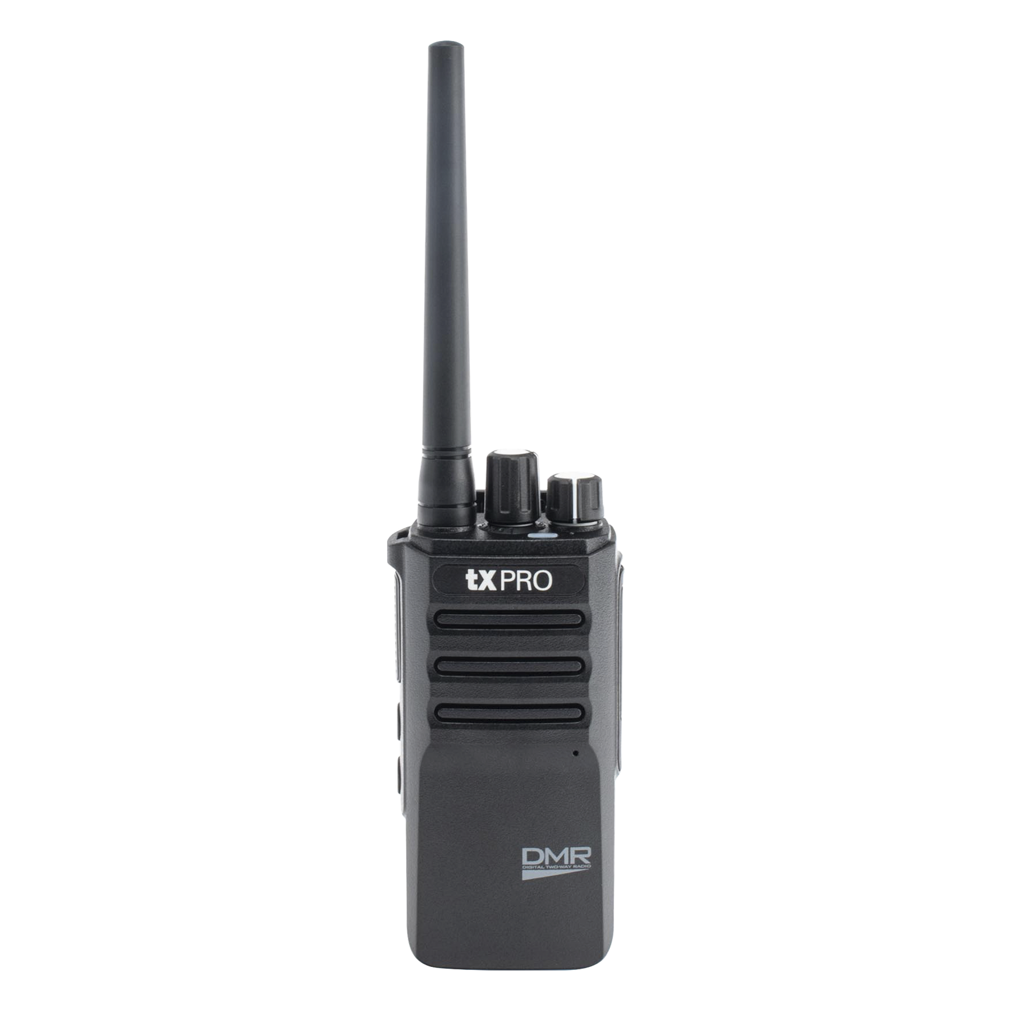 Radio Portátil / DMR Digital y Analógico / VHF 136-174 MHz / 64 Canales / 4 Zonas / Cifrado / 5W / USB-C — TXPRO · SKU TX790V