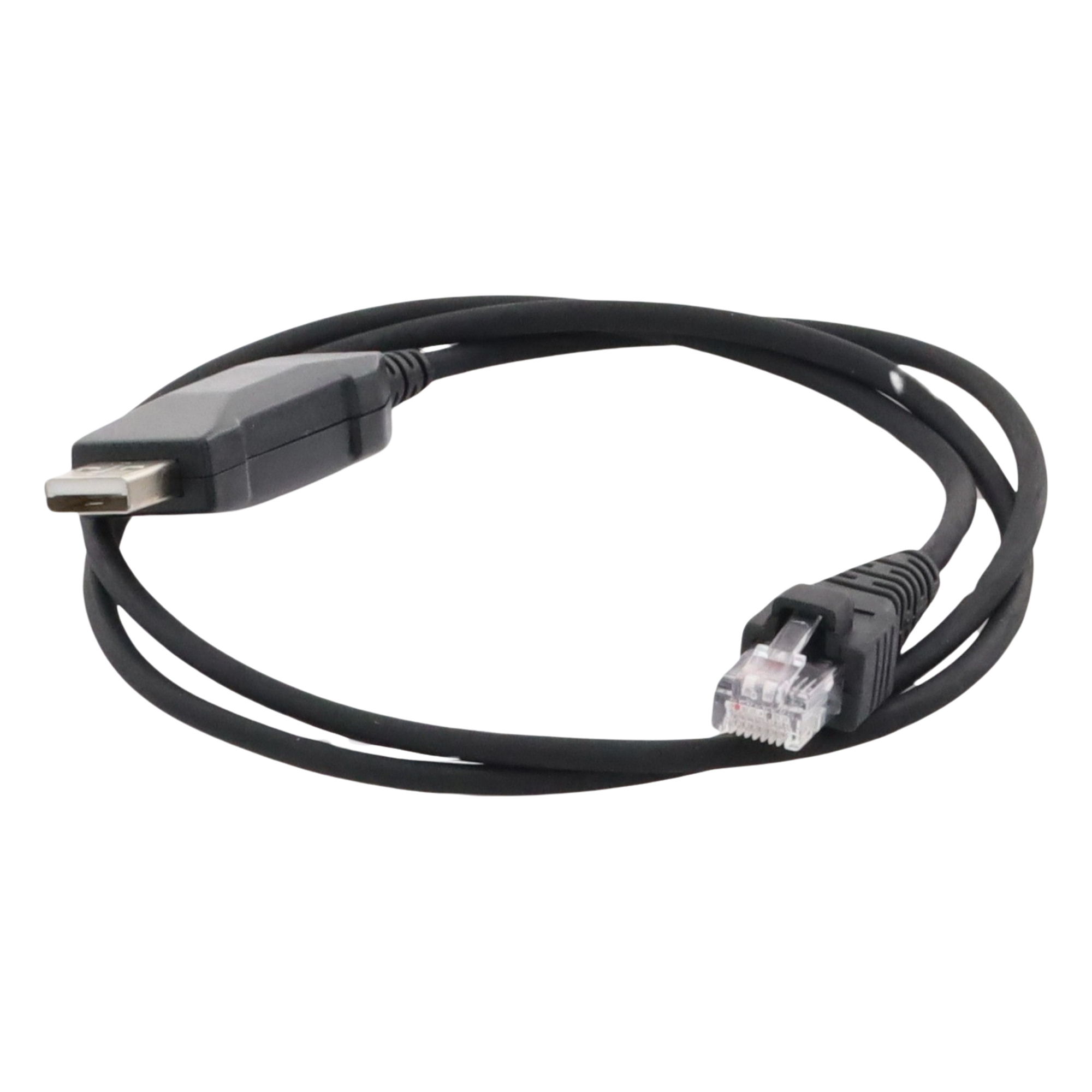 Cable Programador USB / Conector USB-A a RJ45 / Longitud 1 m (3.3 ft) / Compatible Windows 98 a Server 2022 / PU Negro Alta Durabilidad