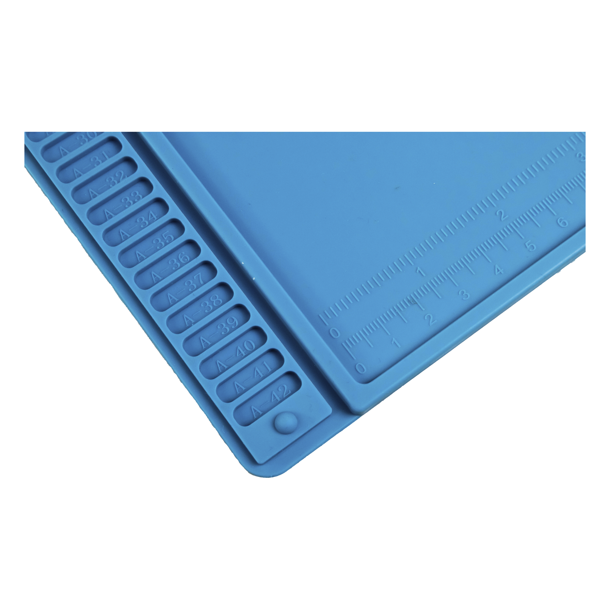 Tapete de Silicona para Reparación Electrónica / 45 x 30 cm (17.7 x 11.8 in) / Resistente al Calor 200°C / Áreas Magnéticas / Compartimentos Numerados