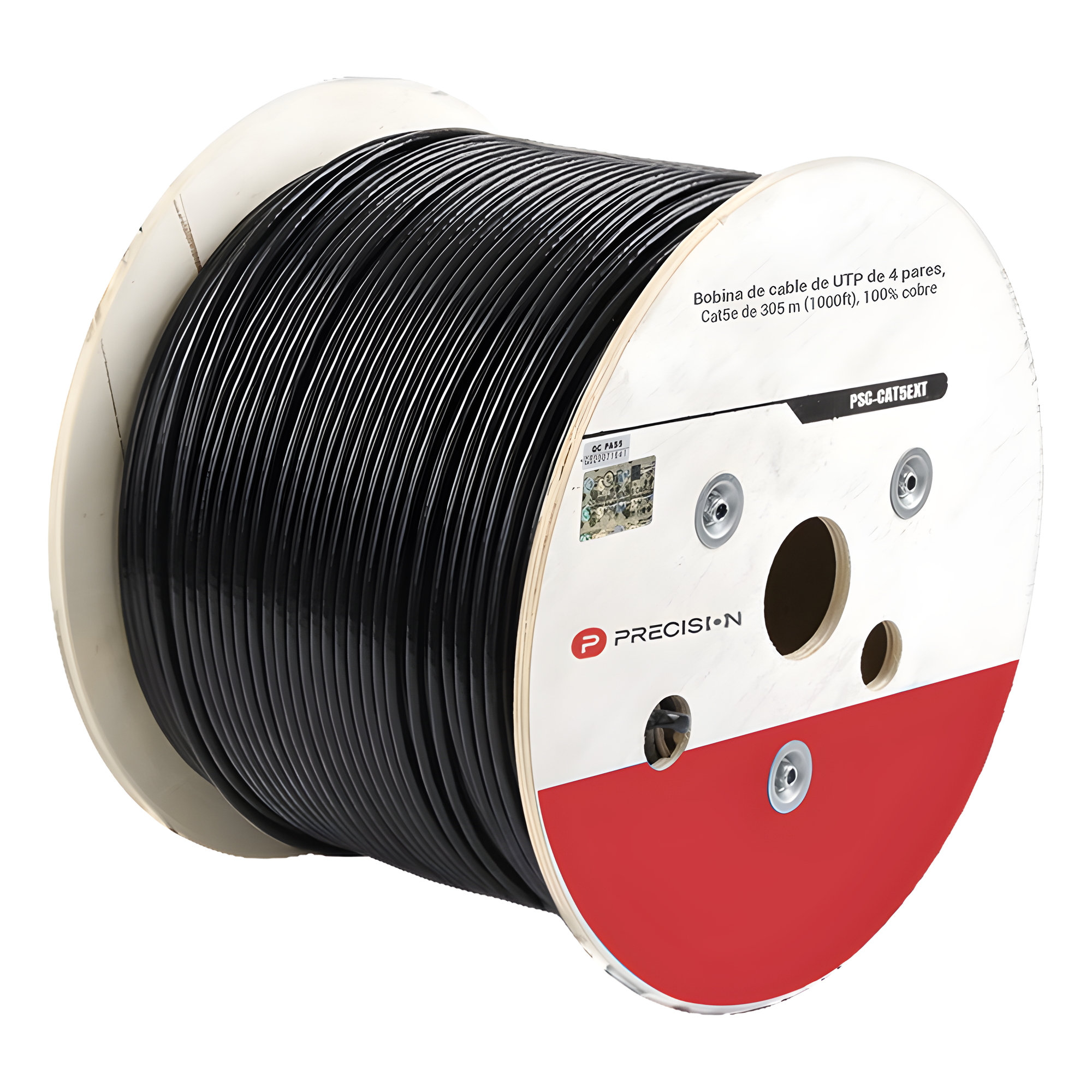 Cable UTP Cat5e / 4 Pares / 24 AWG / 305 m (1000 pies) / 100% Cobre / LDPE UV / Gel Relleno / Exterior — PRECISION · SKU PSC-CAT5EXT-GEL