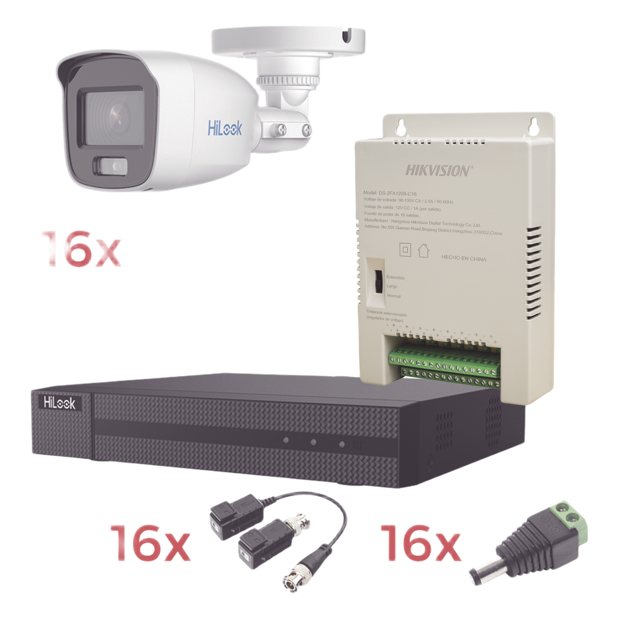 Kit TurboHD / DVR 16 Canales / 1080p Lite / 16 Cámaras Bala / ColorVu 20 m (65.6 ft) / Audio Integrado — EPCOM · SKU HL1080PL/16BCA