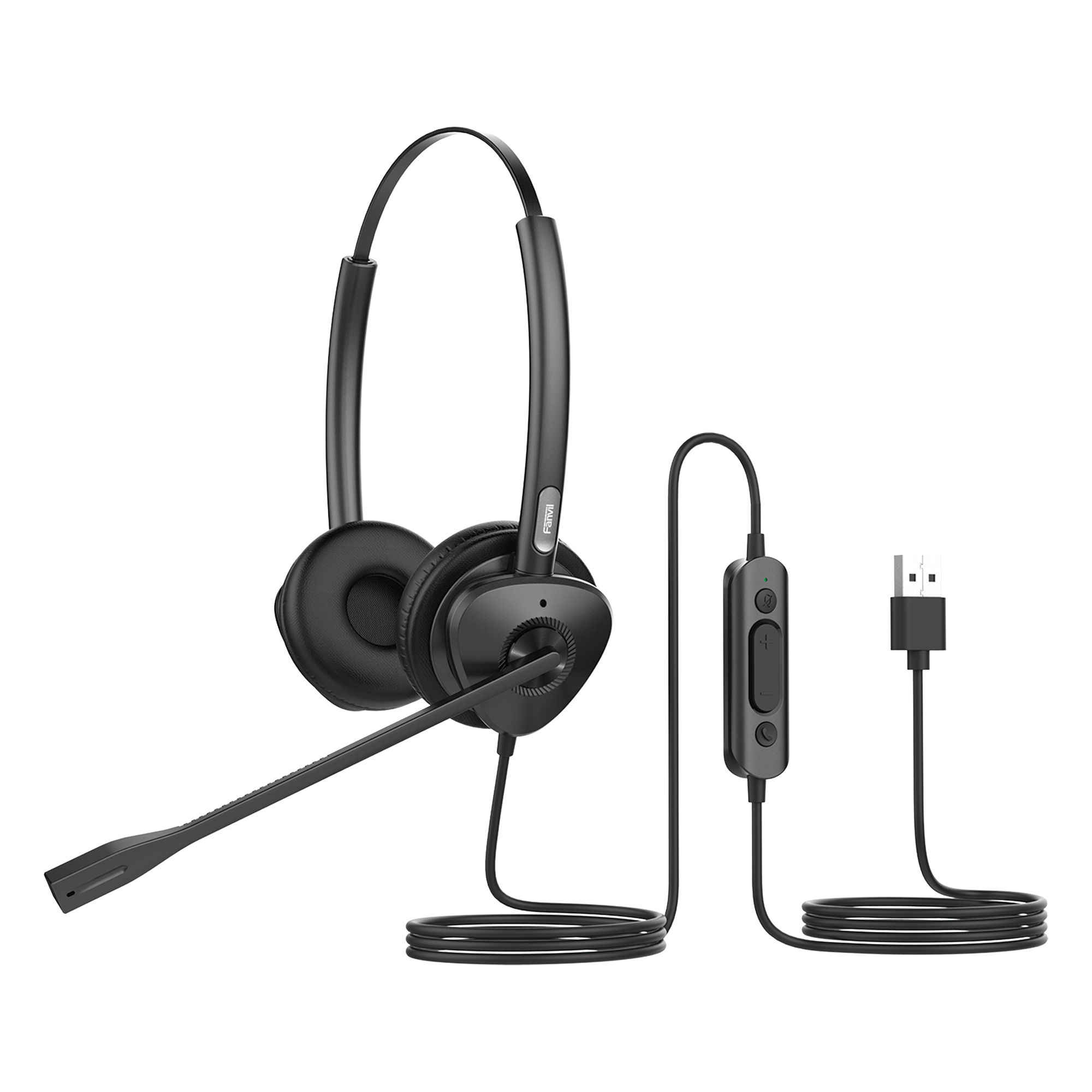Diadema USB / Binaural / Cancelación de Ruido ENC / Audio HD / Micrófono Dual / Plug & Play — FANVIL · SKU HT302U