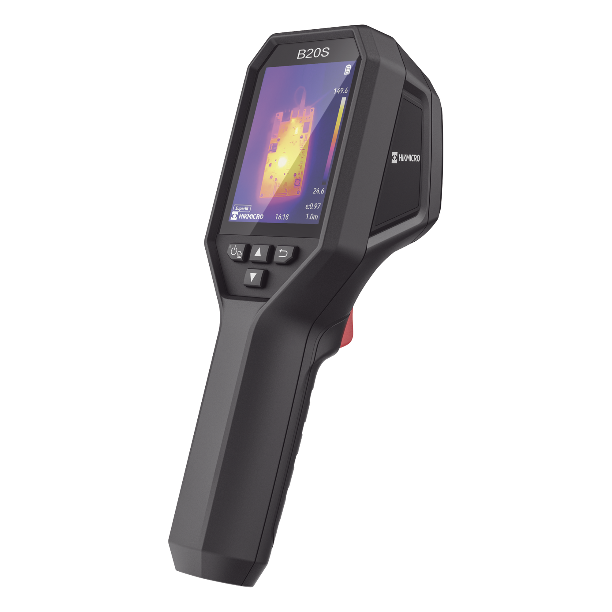 Cámara Termográfica Portátil / IR 256 x 192 / Visual 2 Megapixel / Rango -20°C a 550°C / Pantalla LCD 3.2" / SuperIR / Wi-Fi / Memoria 16GB — HIKMICRO · SKU HM-TP52-3AQF/W-B20S
