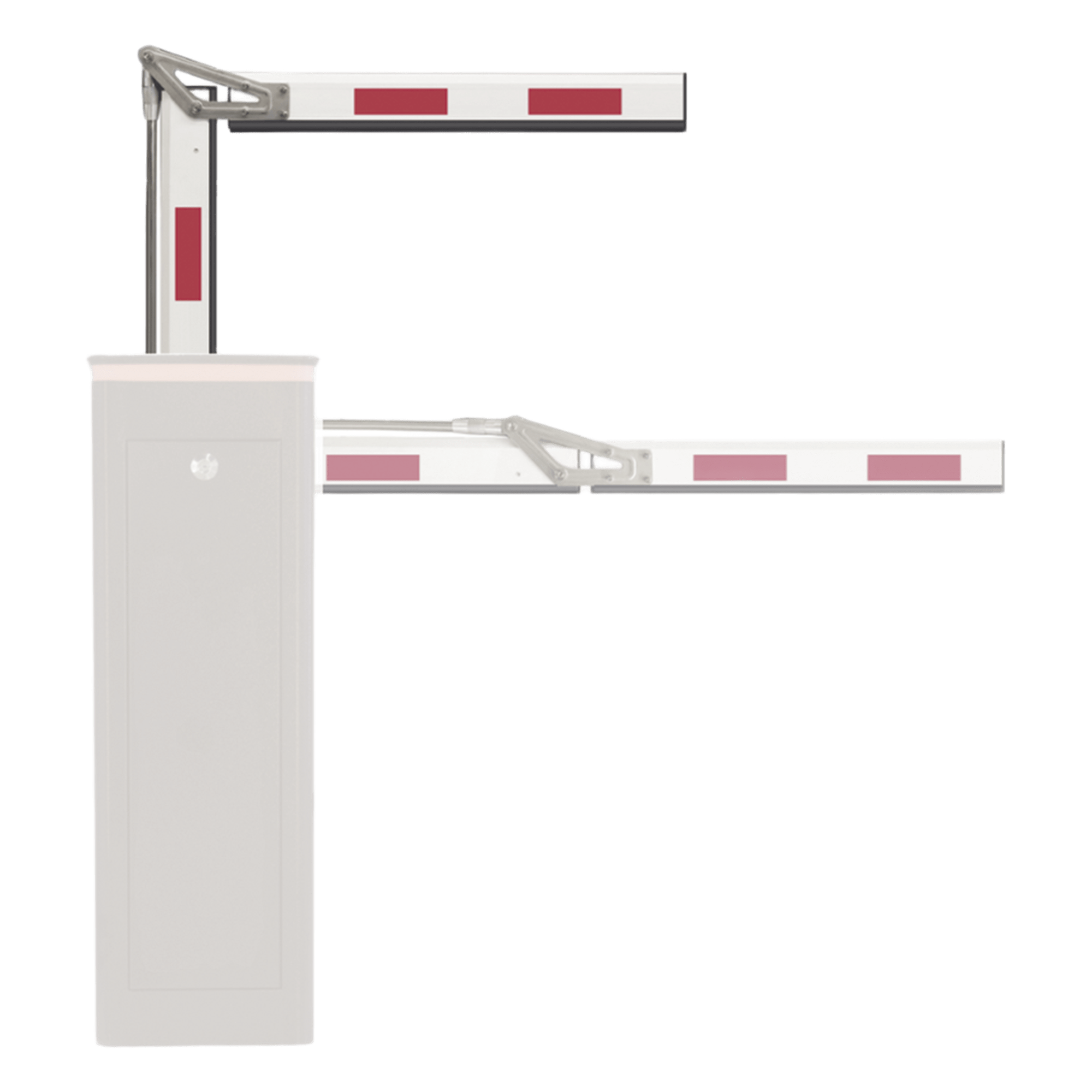 Brazo Articulado para Barrera / 3 m (9.8 ft) / Aluminio Blanco / Reflectivo / Articulación 90° / Control de Acceso Vehicular — ACCESSPRO · SKU XB-ARM-ART-3M